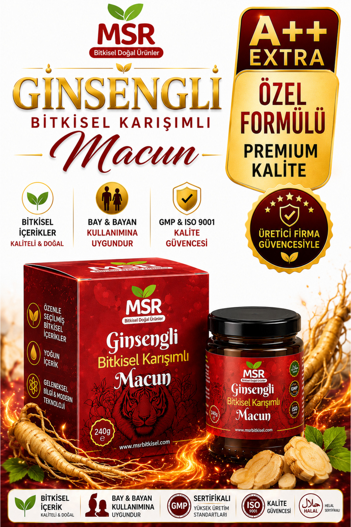 Ginsengli Bitkisel Karışımlı ( Kuvvet) Macunu 240gram — 313131 — تصویر 2 از 8