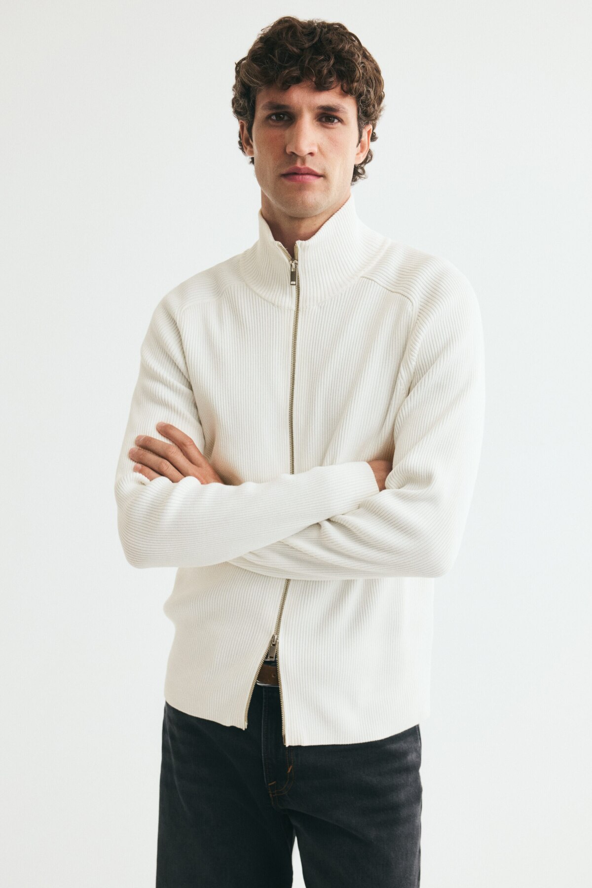 ژاکت بافتنی آجدار باریک اچ اند ام ژاکت کشی H&M