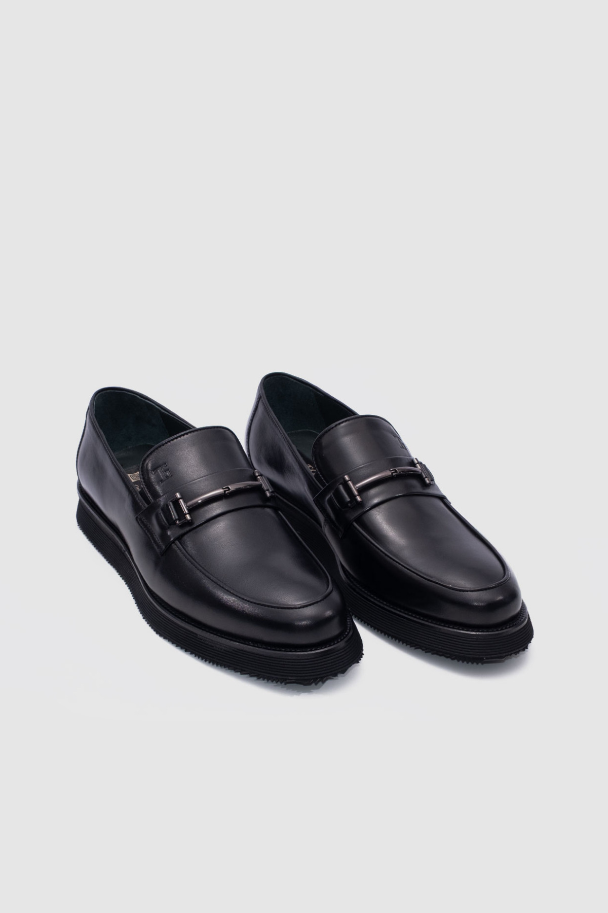 TOGO Erkek Siyah Hakiki Deri Tokalı Loafer Ayakkabı [TG052376] görsel 4