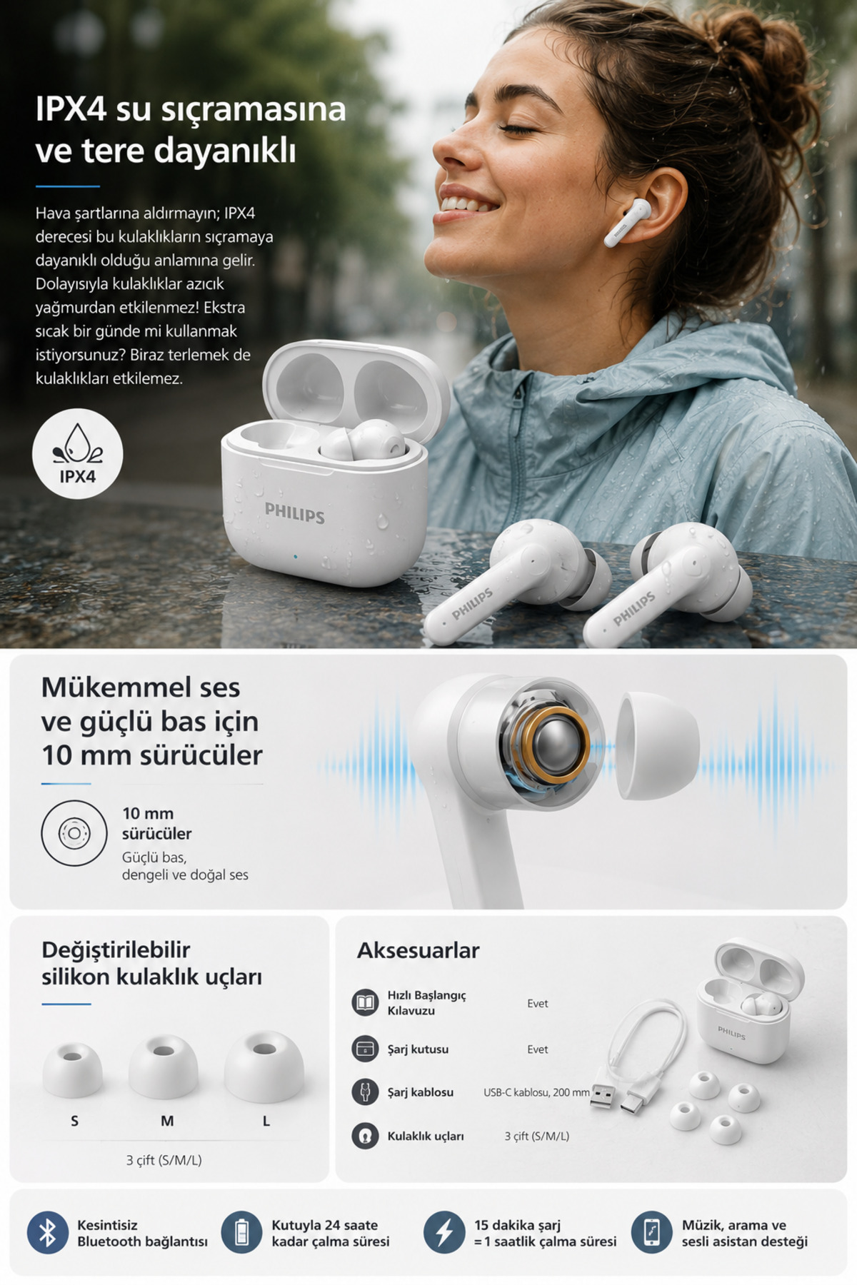 هدفون بلوتوثی میکروفون‌دار TAT1149WT/00 سفید