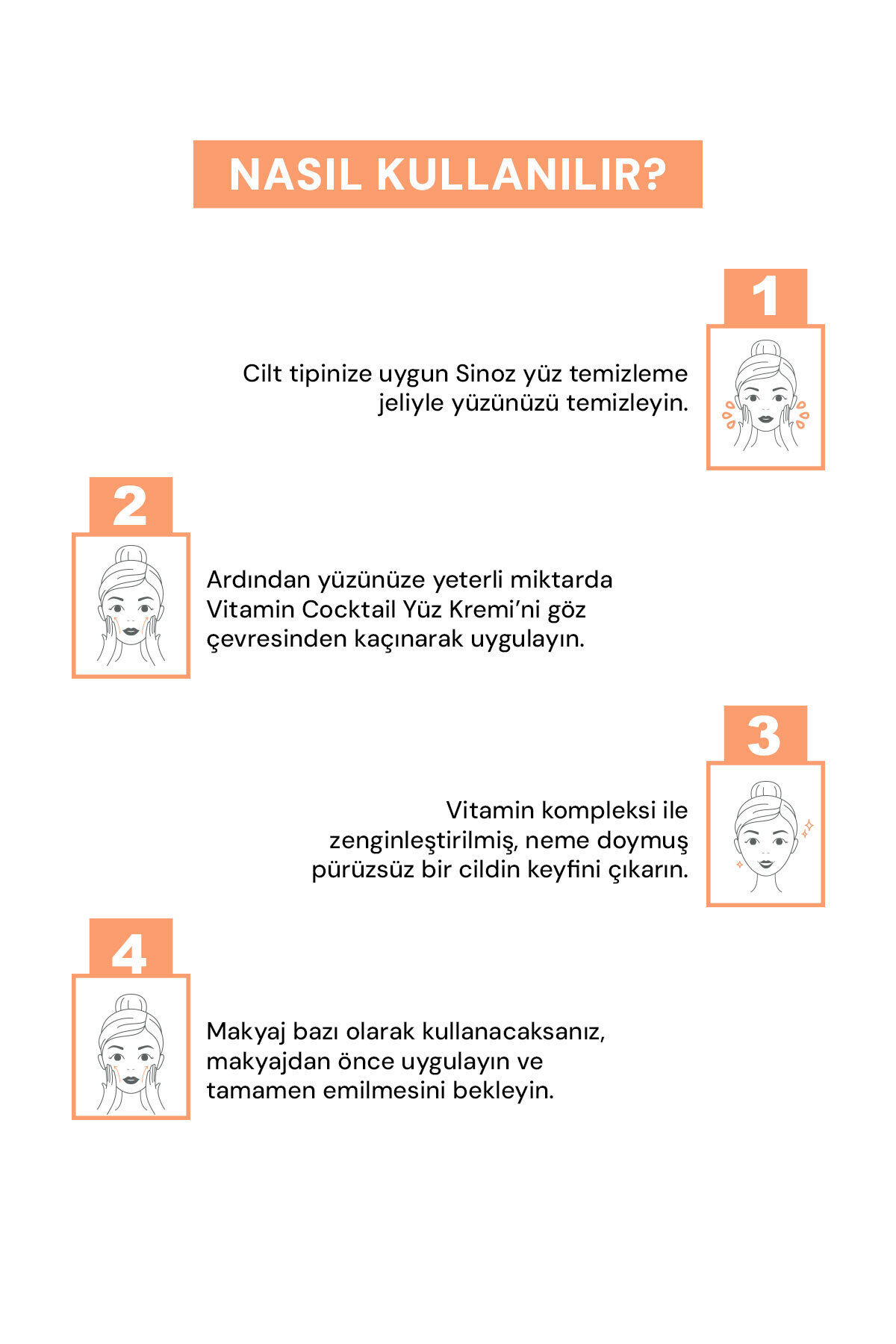 Vitamin Kokteyl-Nemlendirici Besleyici Onarıcı Yüz Kremi (Vitamin C+ B3 +B5 +E) ve Makyaj Bazı 50Ml — سفید 10.11.23.005.050.10 — تصویر 5 از 9