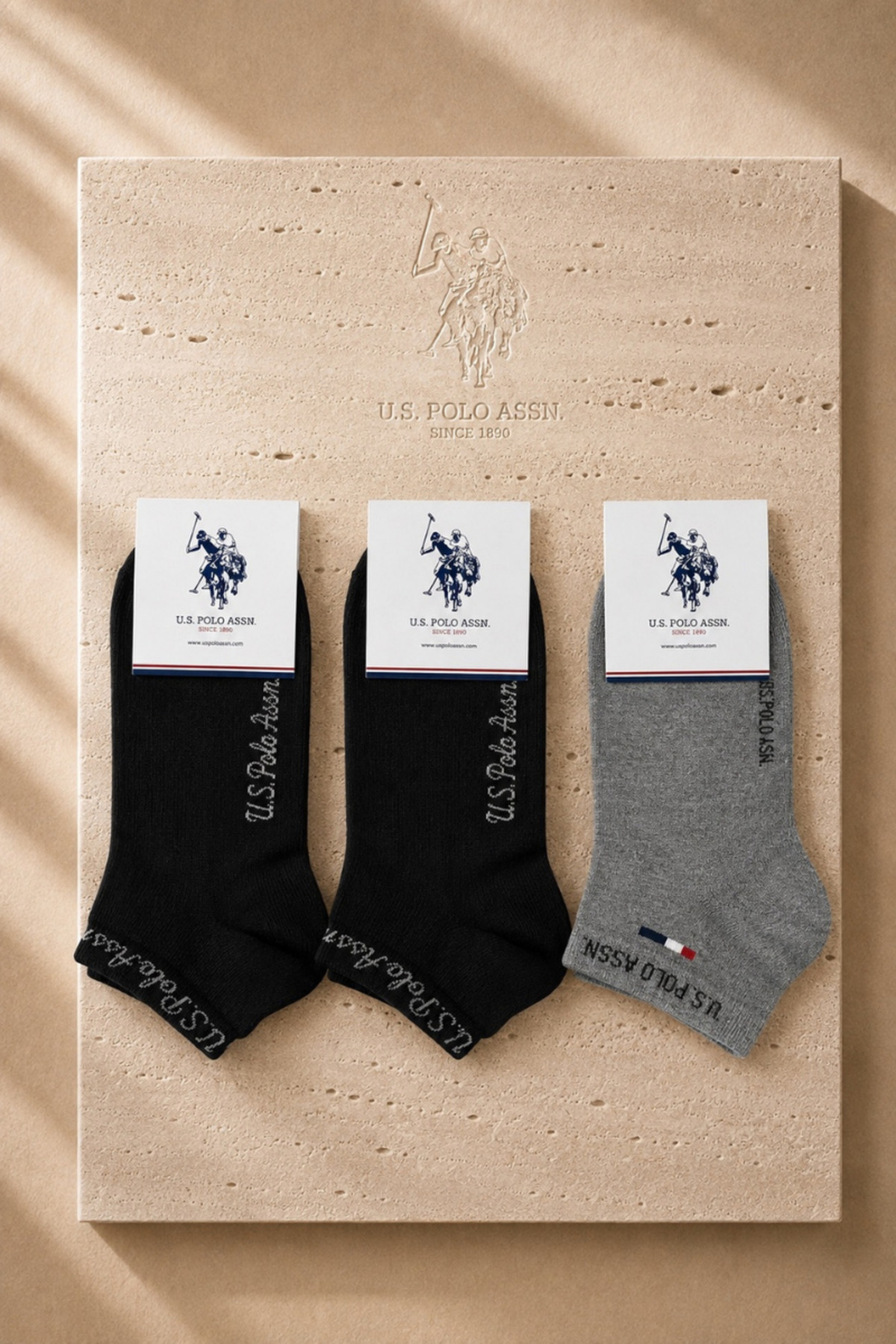 U.S. Polo Assn. 3 Pack Cotton Booties Socks