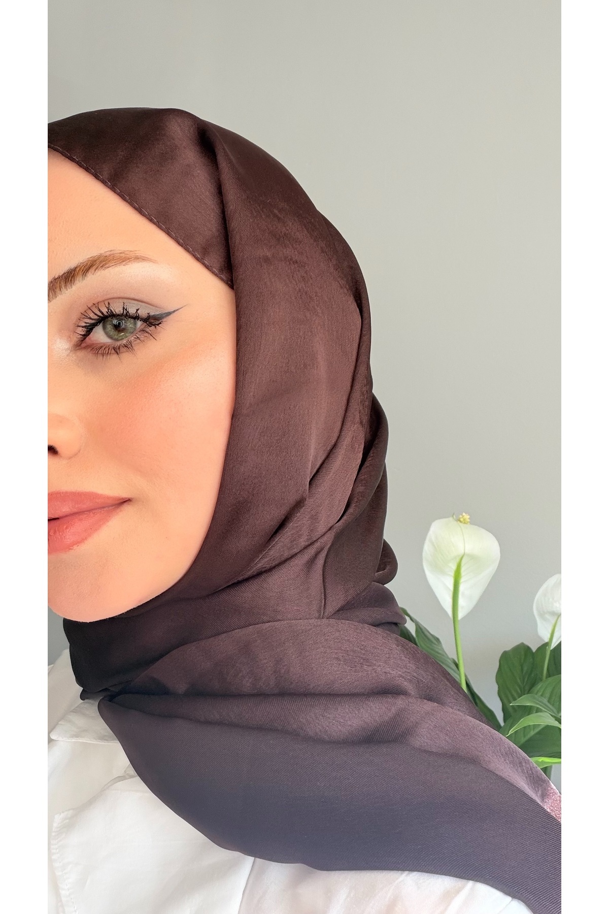 CUOCA LOUNGE Janjan Saten Dokulu Abiye Şifon Şal LV073 görsel 3