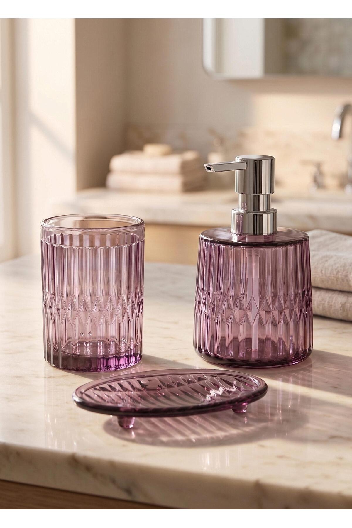 Alba Bathroom Set 3-Piece Purple