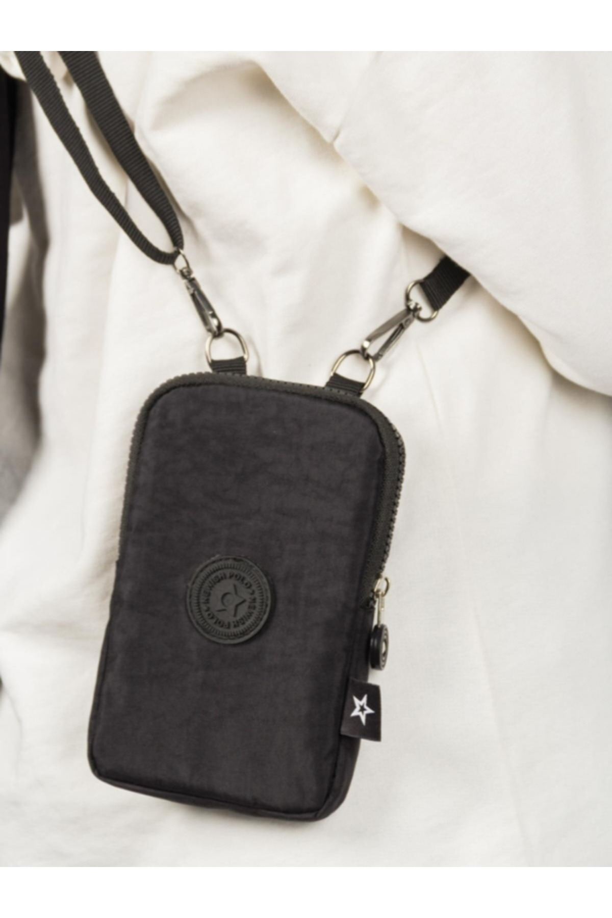 Newish Polo 2'li Kadın Su Geçirmez Mini Telefon Cüzdan Ve Pasaport Boyun Askılı Çapraz Omuz Çanta görsel 3