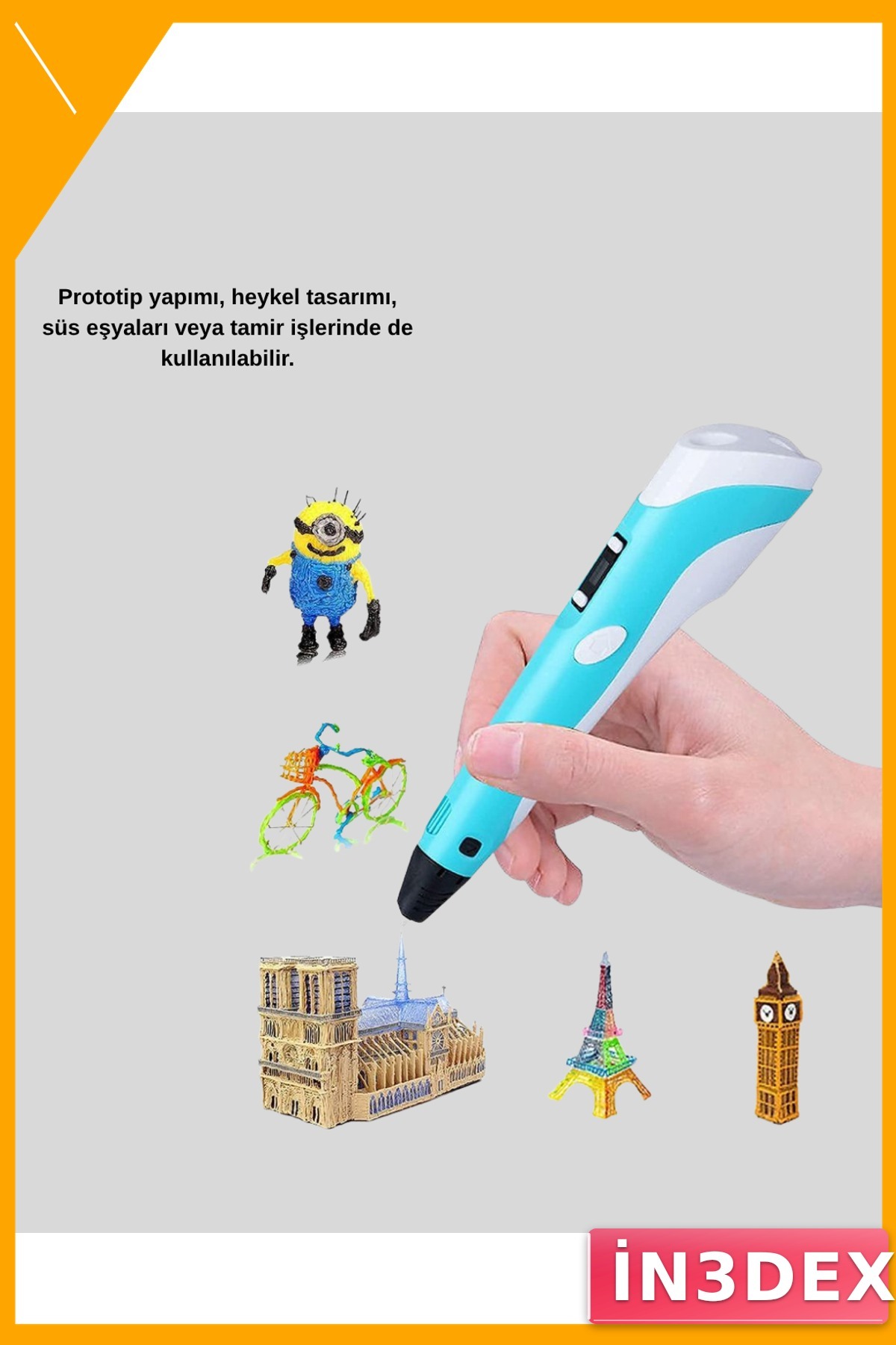 FDM Teknolojili 3D Yazıcı Kalem Taşınabilir Çok Amaçlı
