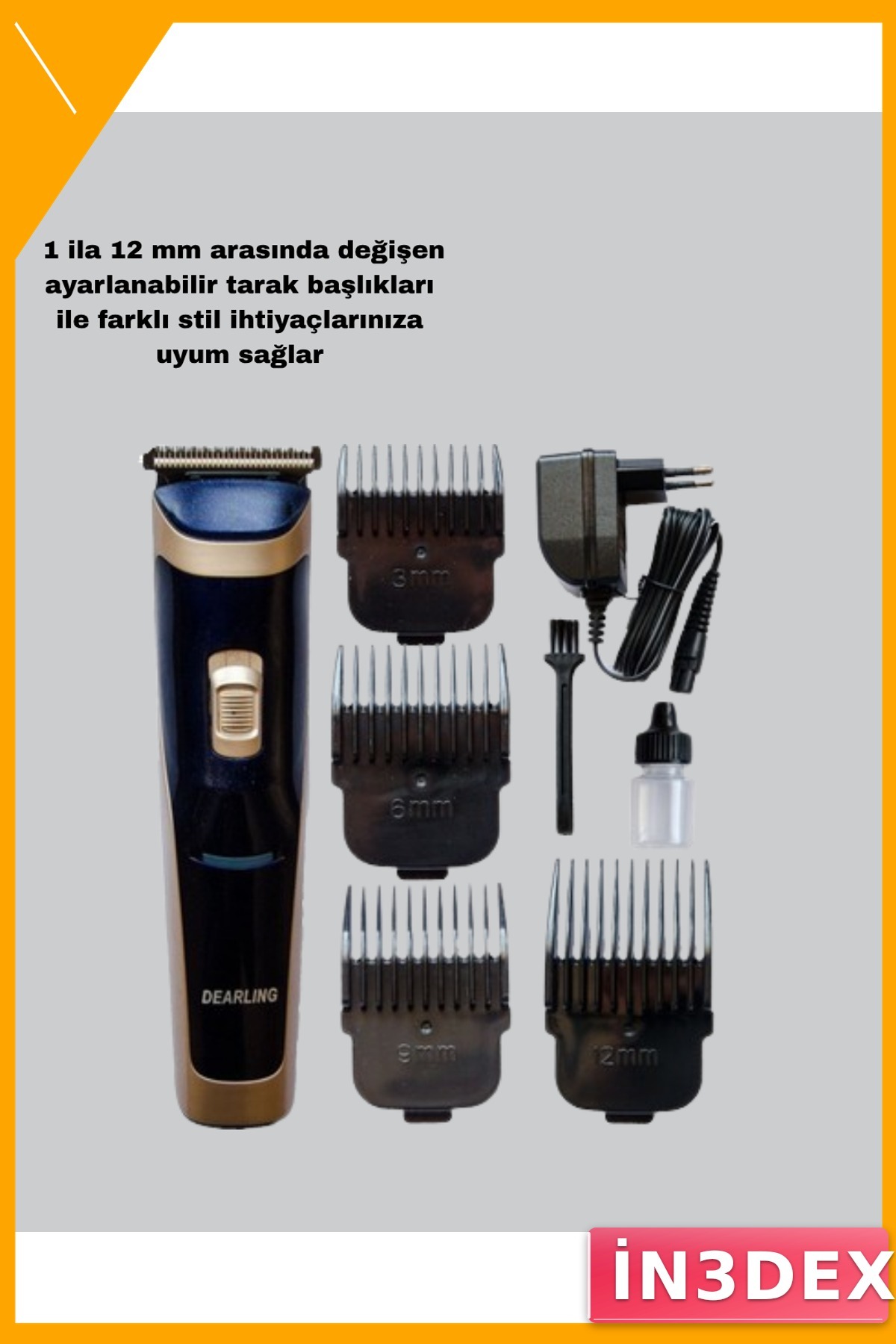 Ayarlanabilir Saç ve Sakal Kesme Makinesi 12mm Unisex Şarjlı