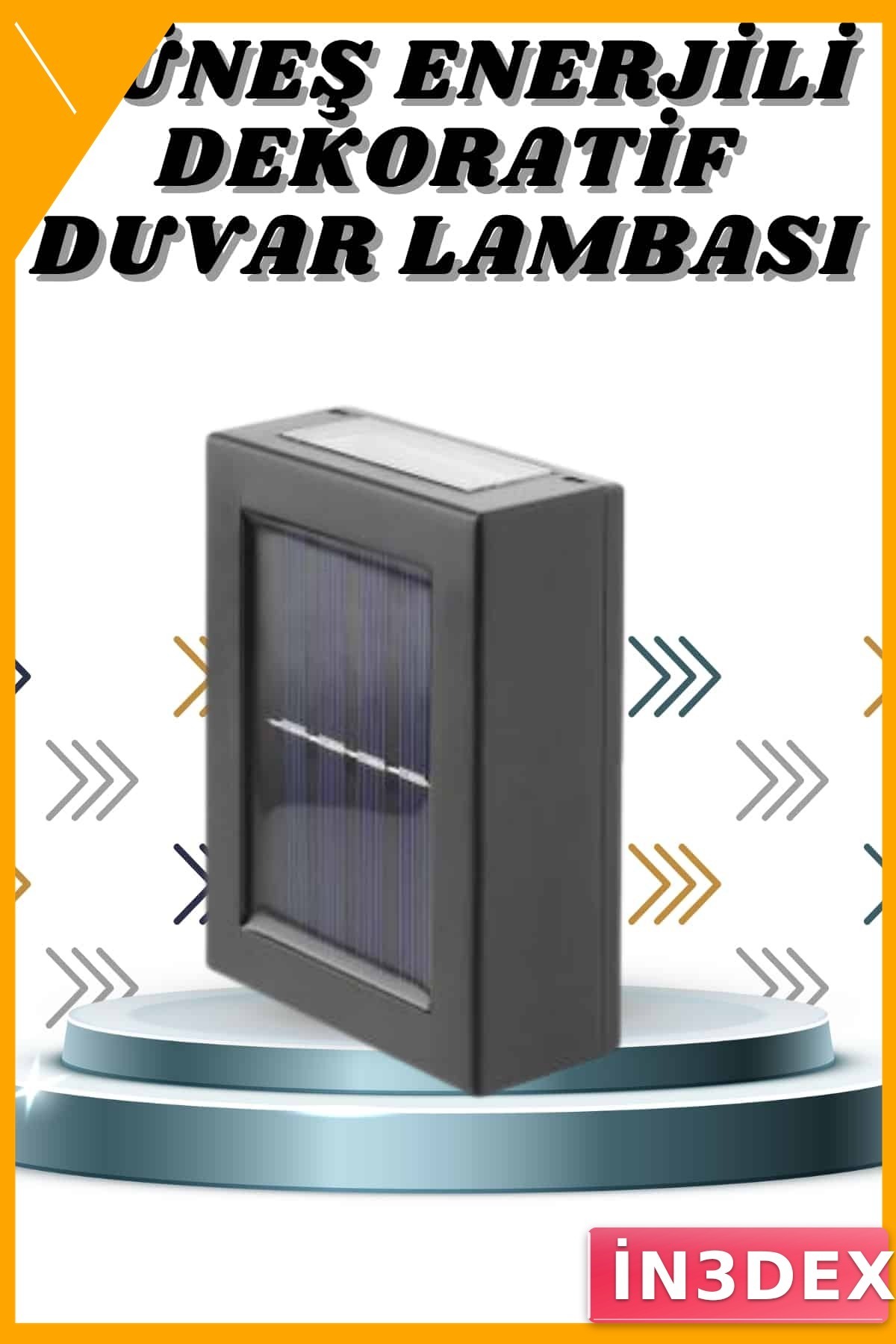 Güneş Enerjili LED Duvar Lambası Su Geçirmez Dekoratif Aplik