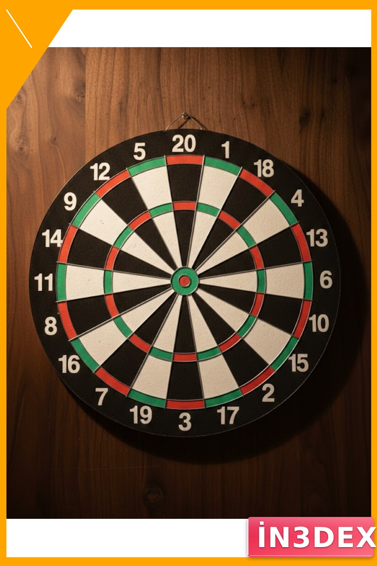 15 İnç Dart Tahtası Seti 4 Metal Ok Dayanıklı Ahşap