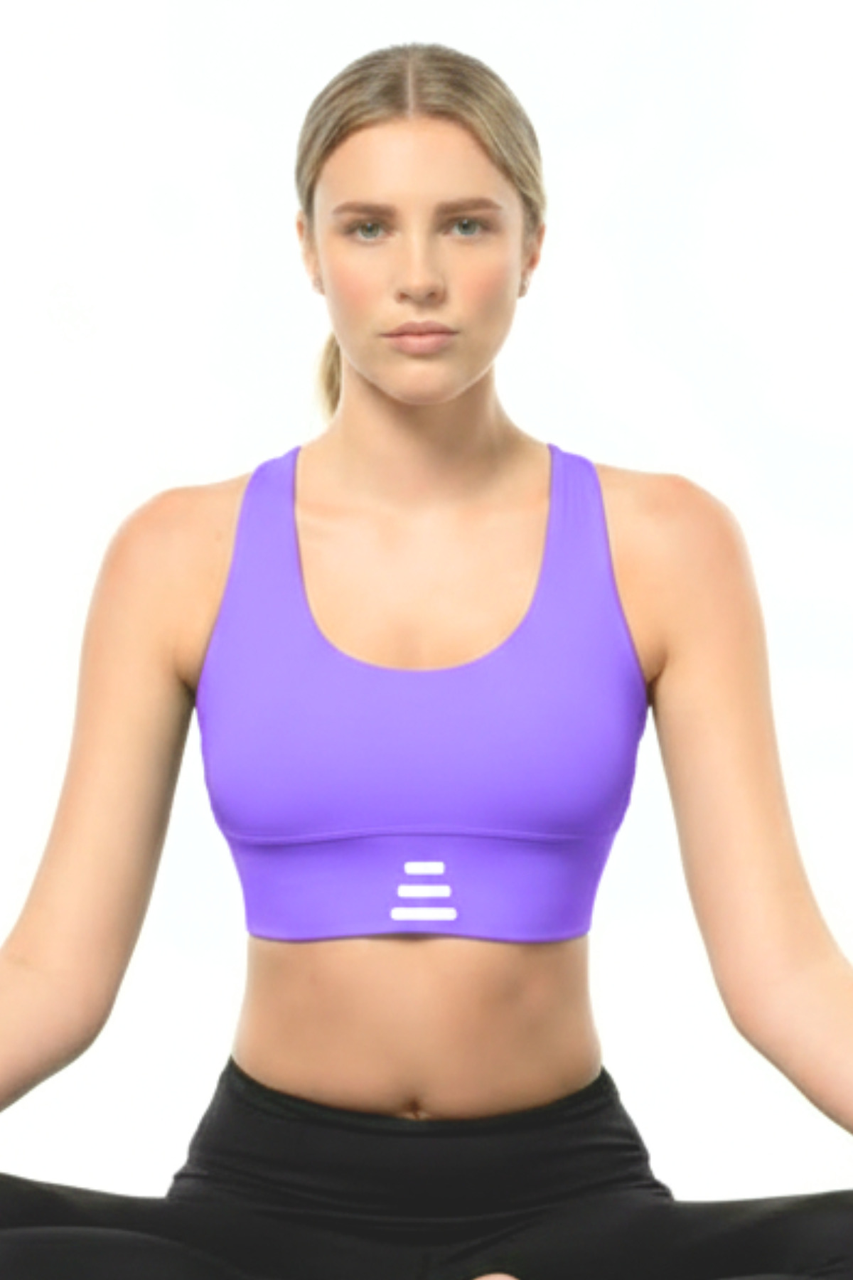 Lioness Activewear Ultraviolet Yüksek Destekli Beyaz Sırt Detaylı Kaplı Spor Sütyeni görsel 3