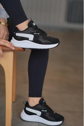 SOLAZER Kadın Siyah Beyaz Ortopedik Taban Günlük Sneaker 086-1