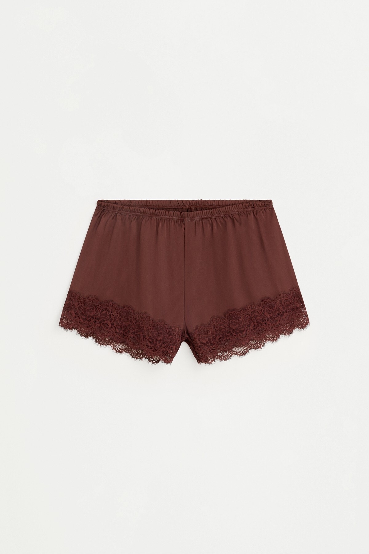 Satin lace shorts