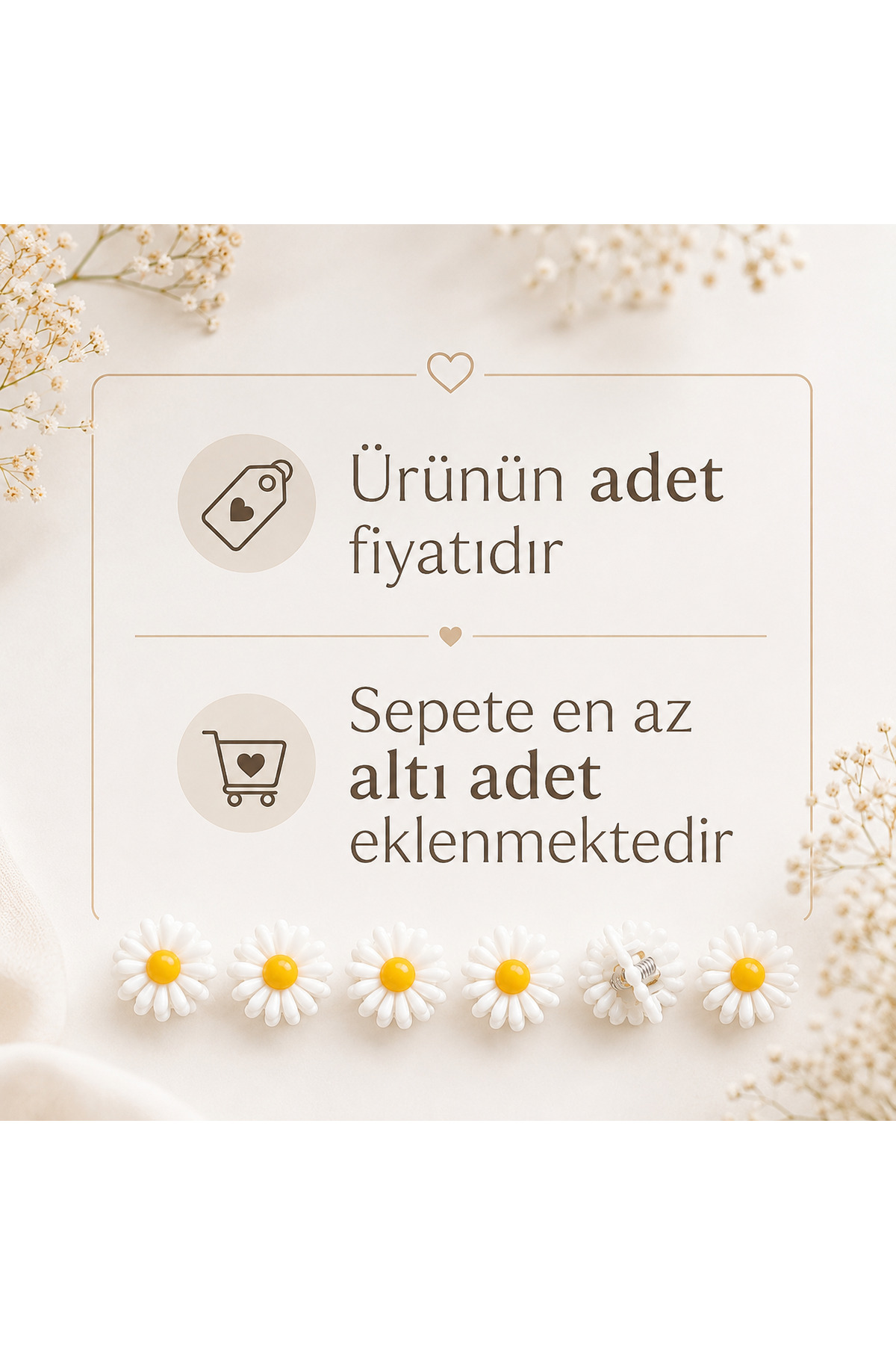 Diloshtrend Design Mini Papatya Mandal Toka görsel 3
