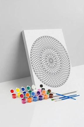 Yatinks Örgü Desenli Mandala Tuval Boyama Seti 40x50 cm