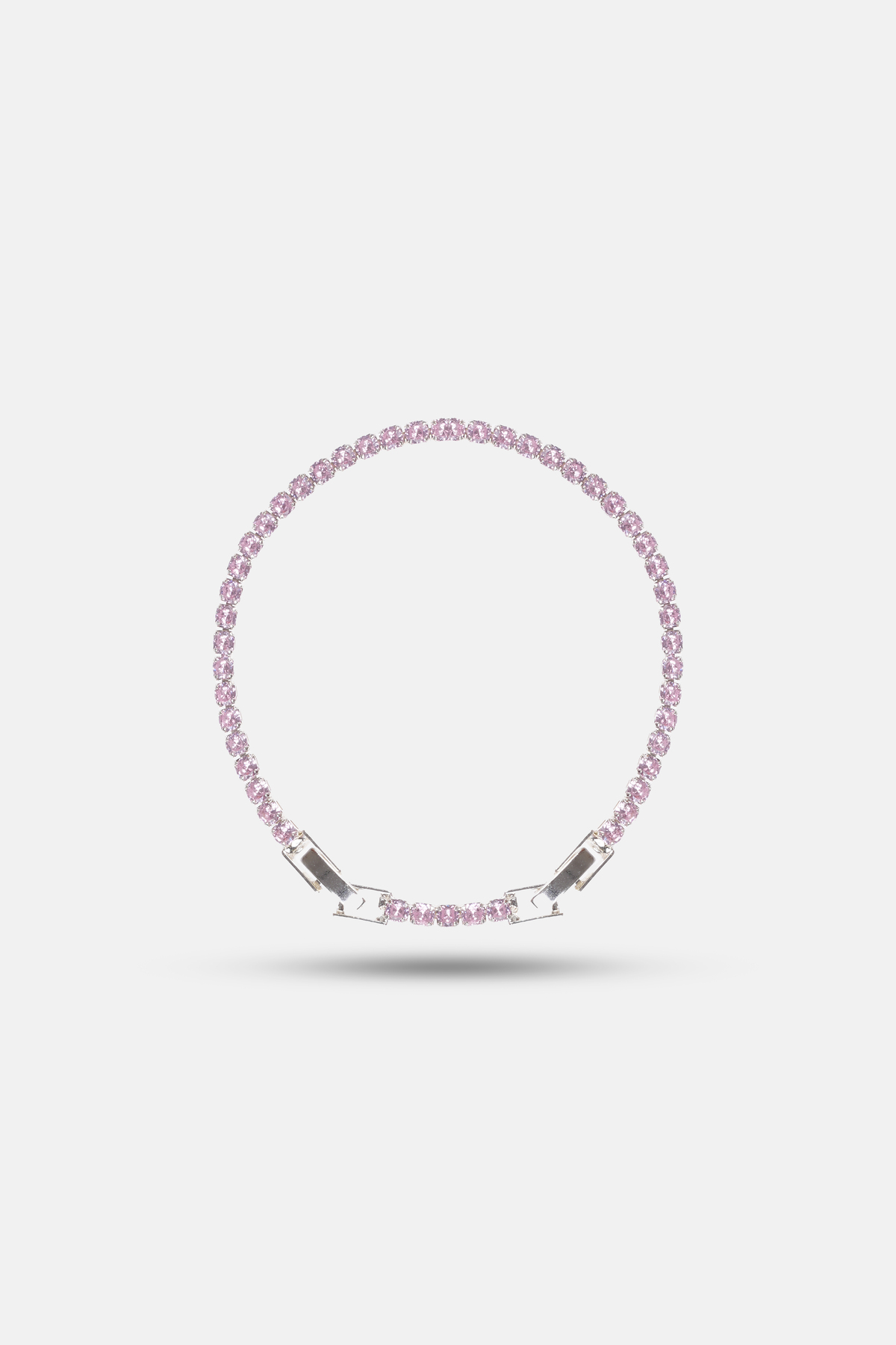 Simovia Pembe 3 mm Yuvarlak Model Gümüş Su Yolu Bileklik