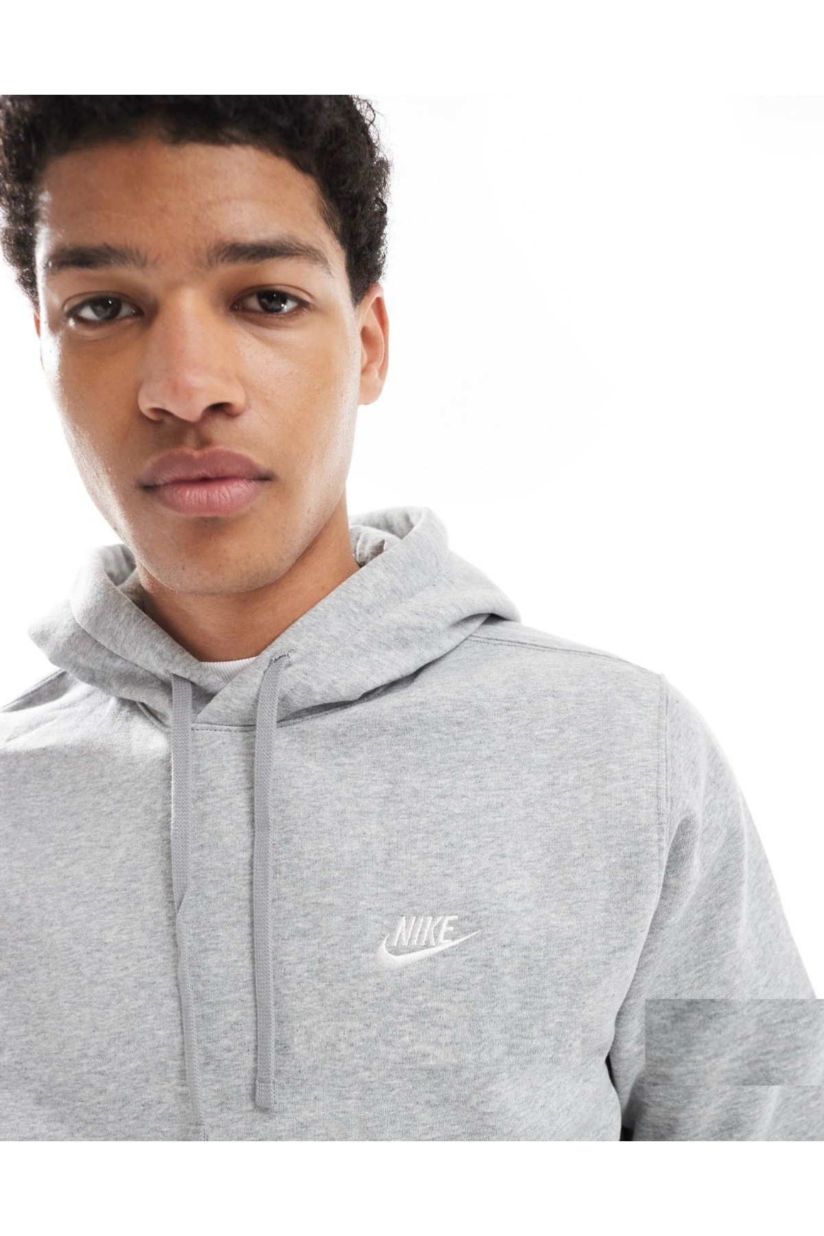 Nike Sportwear Club Şardonlu Kapüşonlu Günlük Stil Gri Sweatshirt görsel 3