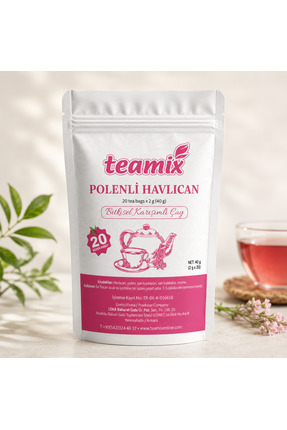 teamix Polen havlıcan bitkisel karışımlı çay 20 süzen doypack ambalaj