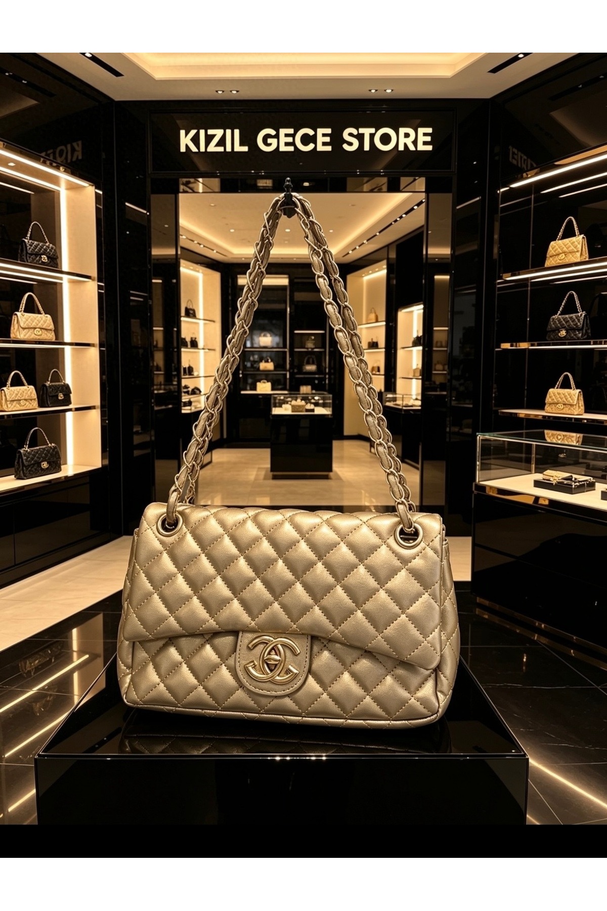 KIZIL GECE Women's Hand and Shoulder Chain Bag