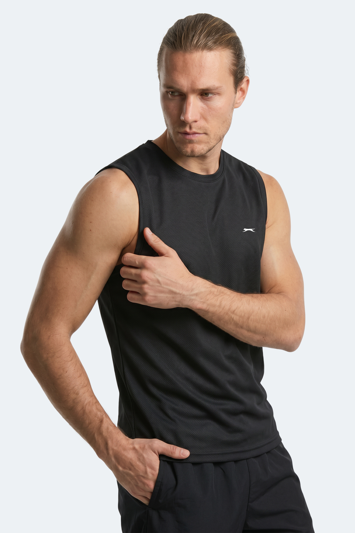 Slazenger HAZZAR I Erkek Kolsuz Siyah Tişört görsel 7