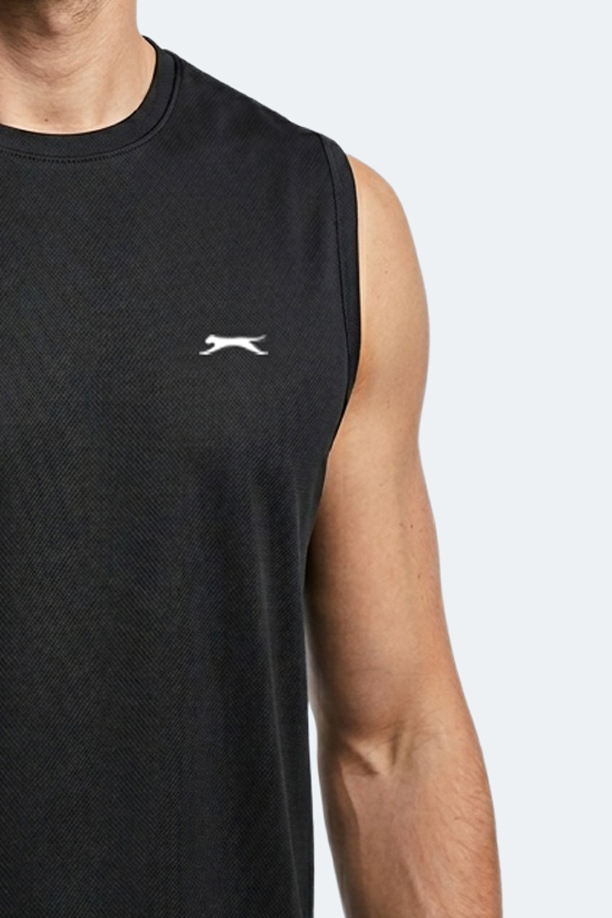 Slazenger HAZZAR I Erkek Kolsuz Siyah Tişört görsel 2