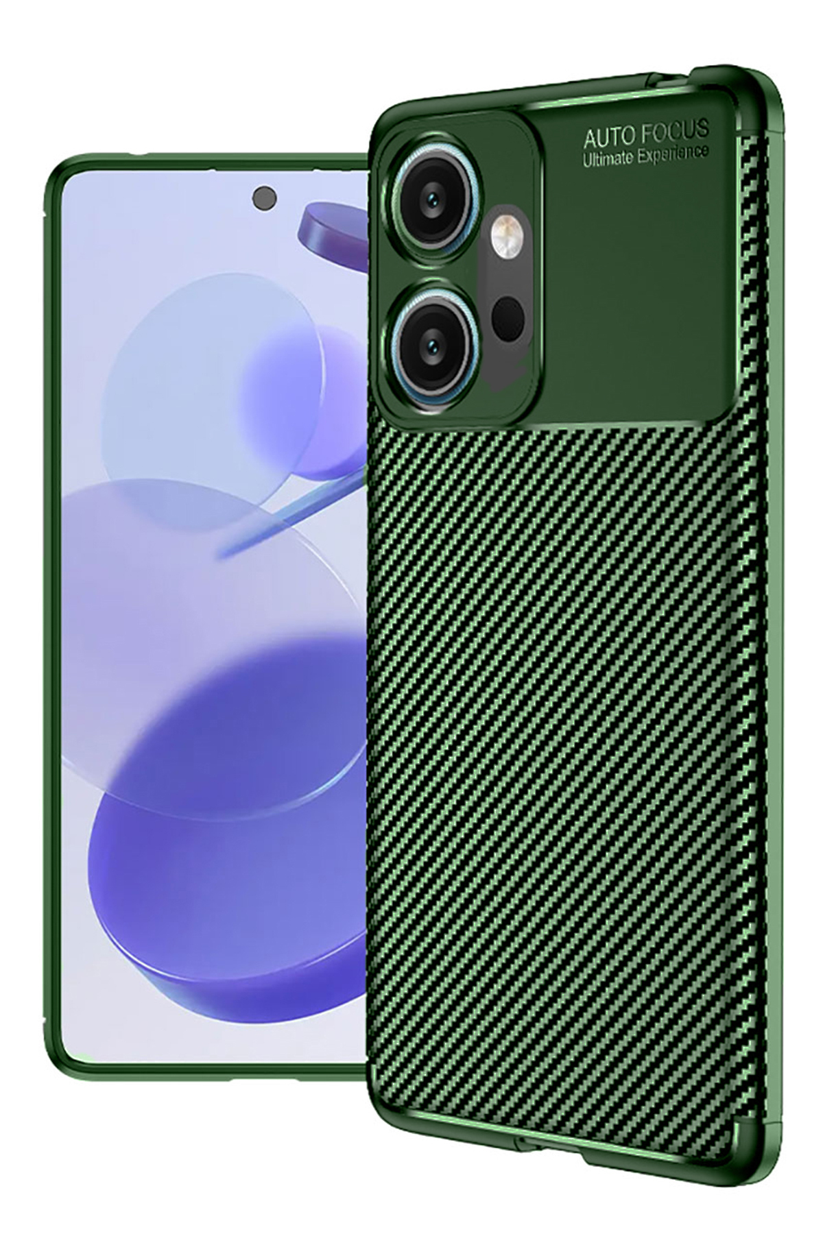 Honor 600 Compatible Camera Shielded (Carbon Design) Protective Luxury Silicone Case