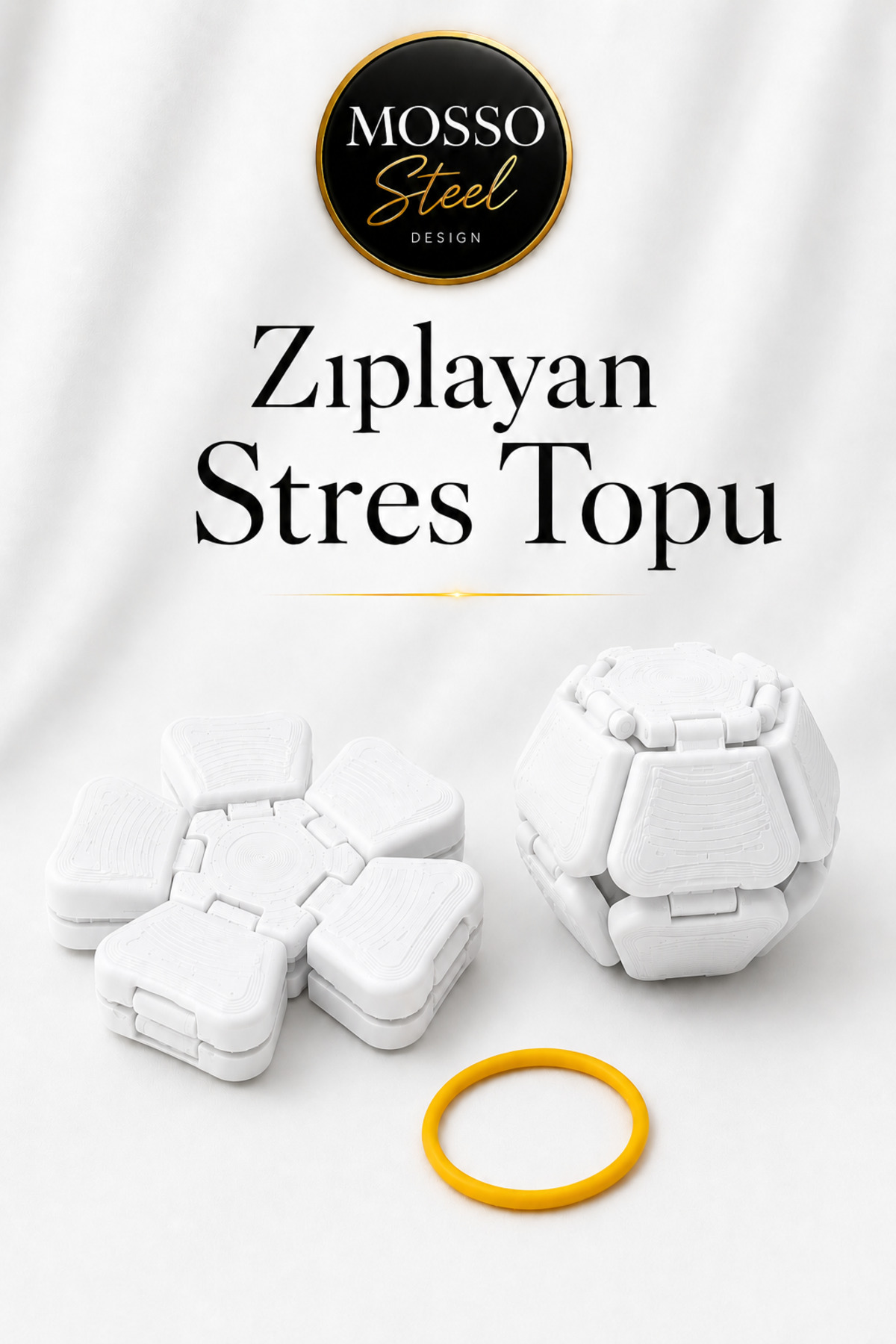 Mosso Steel Zıplayan Stres Topu Clicker Stres Topu – Lastik