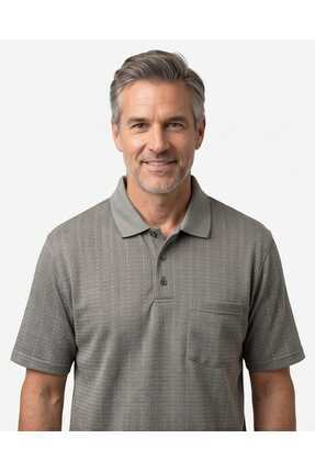 Özeniş Erkek Polo Yaka Regular Fit Baba Cepli Rahat Kalıp Jakar Kumaş T-Shirt