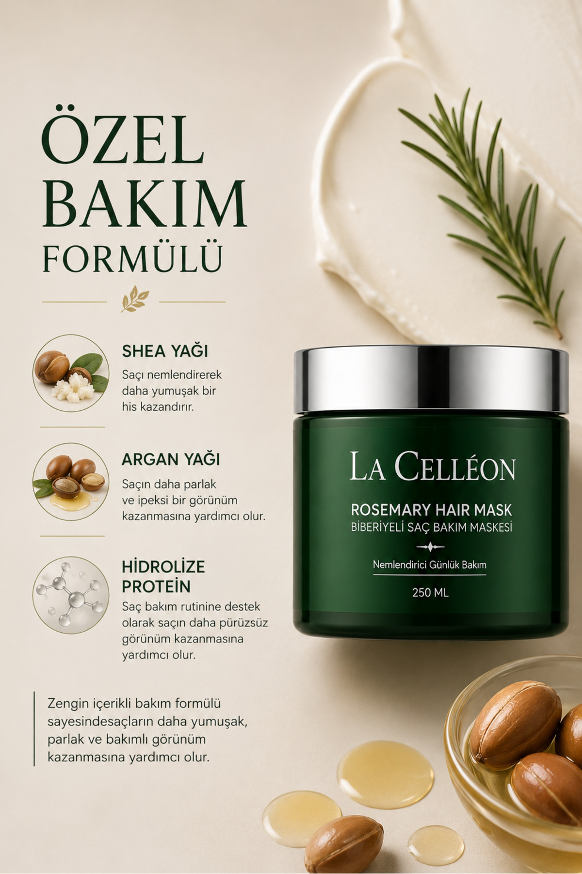 Biberiyeli Saç Bakım Maskesi | Shea Yağı, Argan Yağı ve Hidrolize Protein Özlü 250 ML — LCL-MASK-250-001 — تصویر 4 از 6