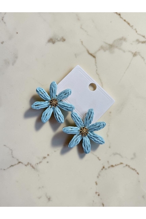 ELMERIAJEWELRY Hasır Örgü Çiçek Küpe