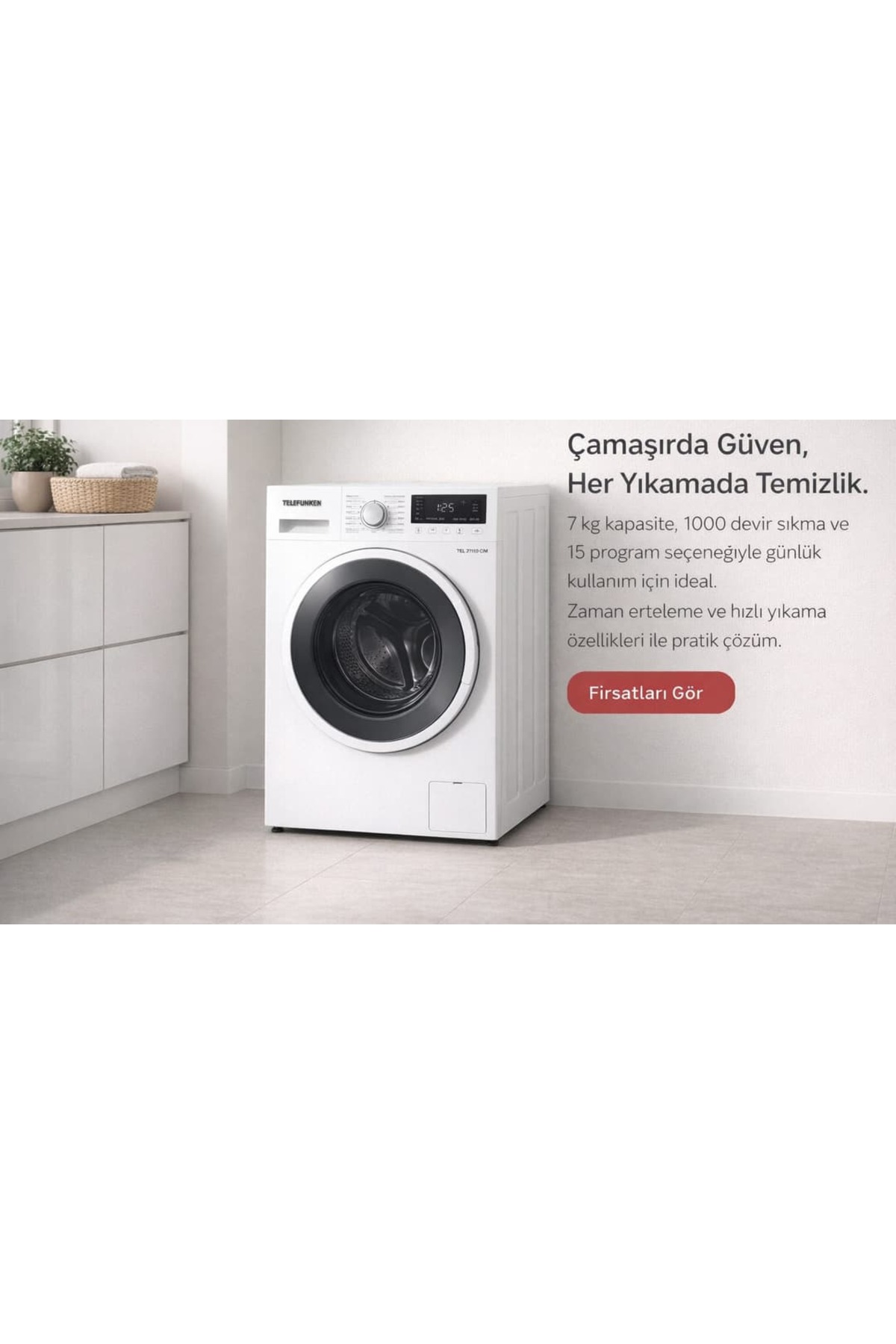 Telefunken 7 KG TEL7110CMI Çamaşır Makinesİ - Fiyatı, Yorumları
