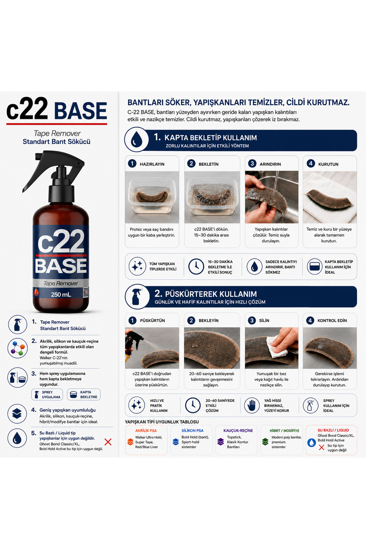 پاک‌کننده استاندارد چسب موی مصنوعی c22 BASE — BASE.SP/250 — تصویر 4 از 5