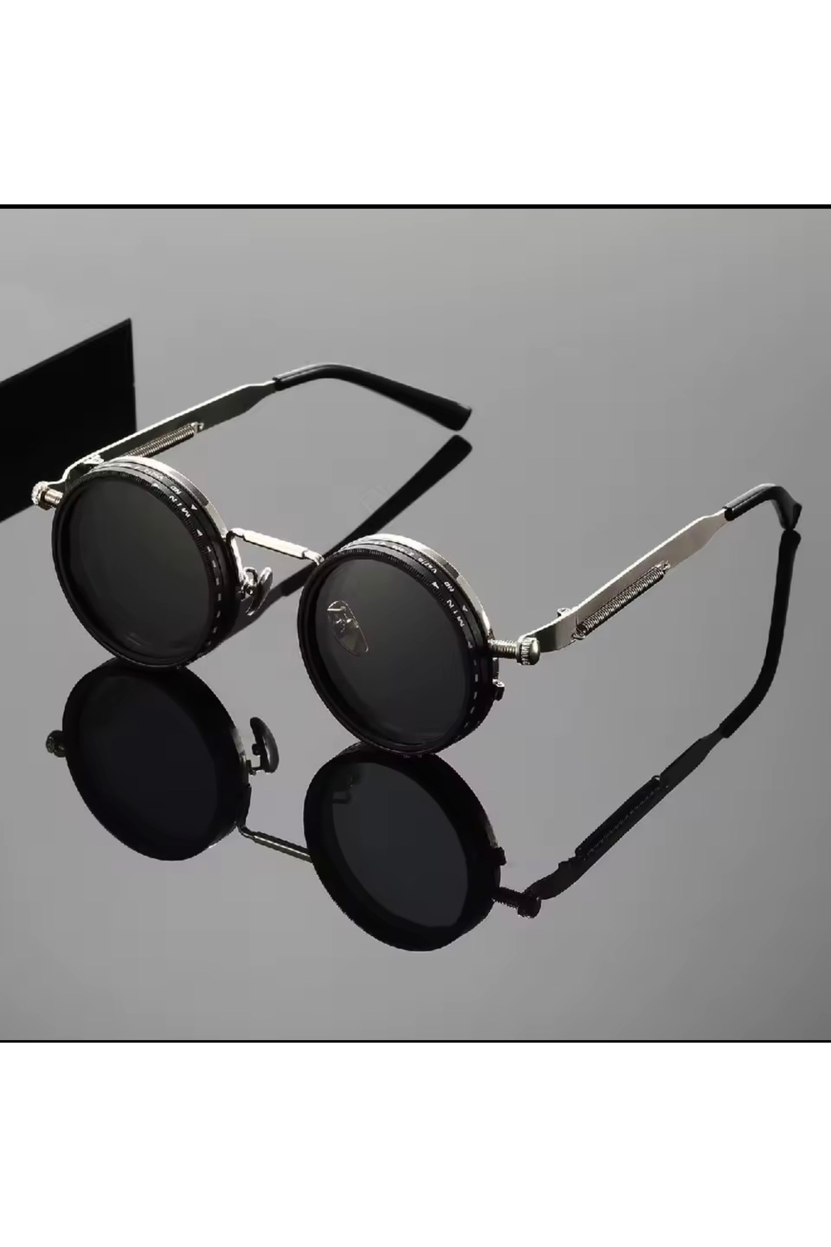 charmerprincesses Güneş Gözlüğü Steampunk Ayarlanabilir Vintage LENSLER POLARİZE %100 UV KORUMA RETRO TARZ görsel 2