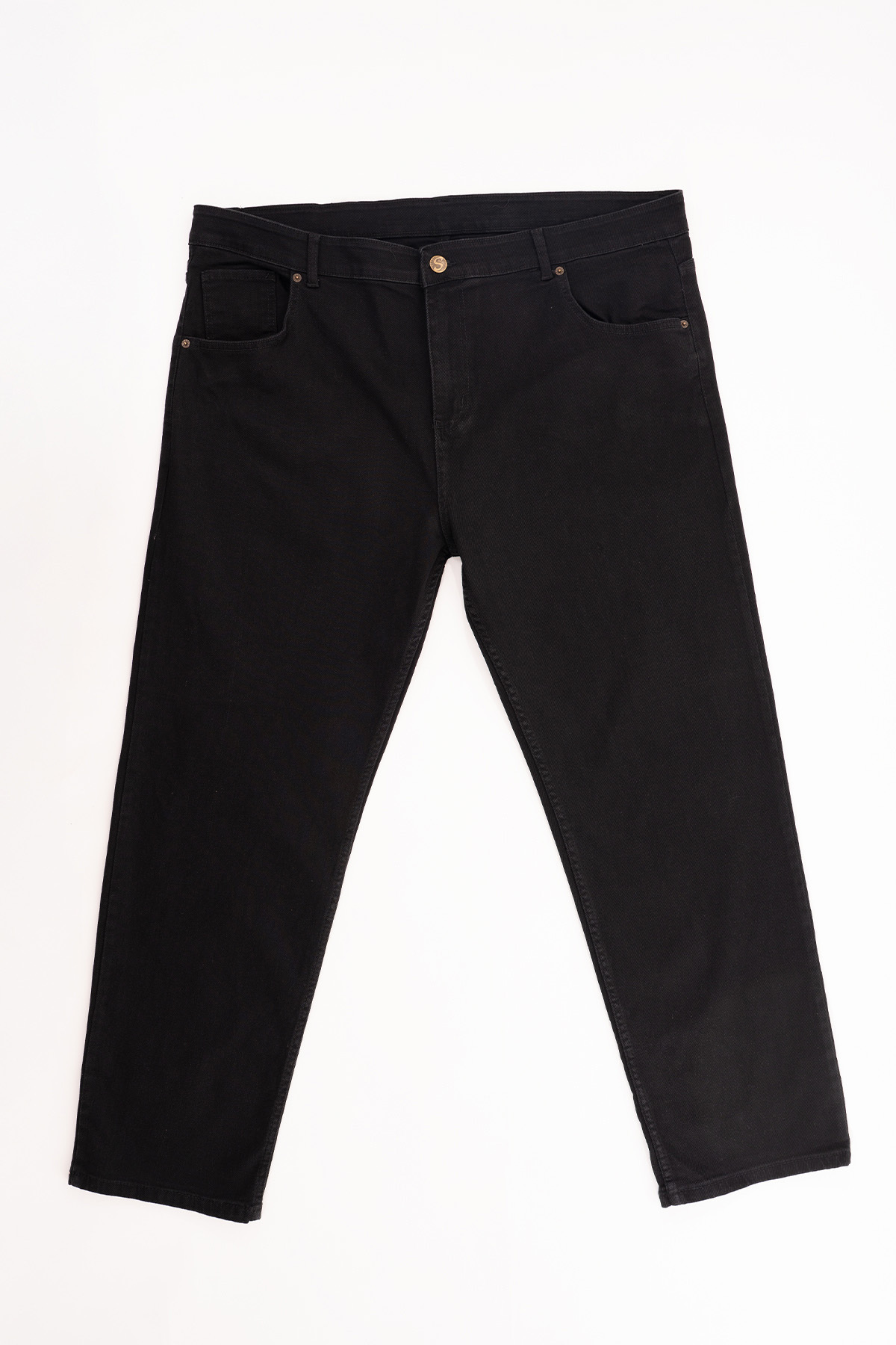 Denim Siyah Erkek Kot Pantolon Likralı Klasik Kesim Büyük Beden Jean görsel 3