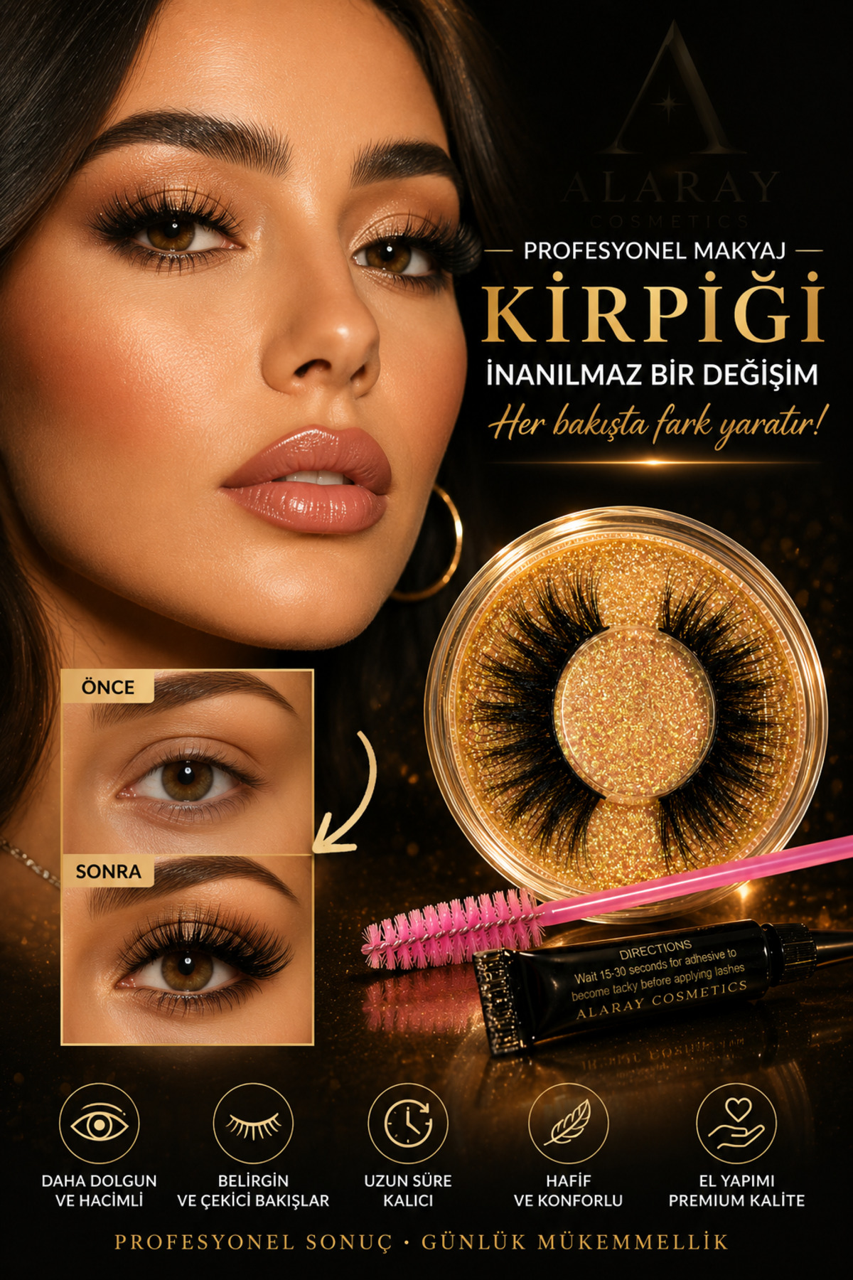 Glam Look Effect Fox Eye Takma Kirpik – Çarpıcı Bakış & Profesyonel Glam Etkisi/Alara'nın El Yapımı Gercek Kıl Kirpik Serisi — ALR-GLAMLOOKSERI01 — تصویر 2 از 6