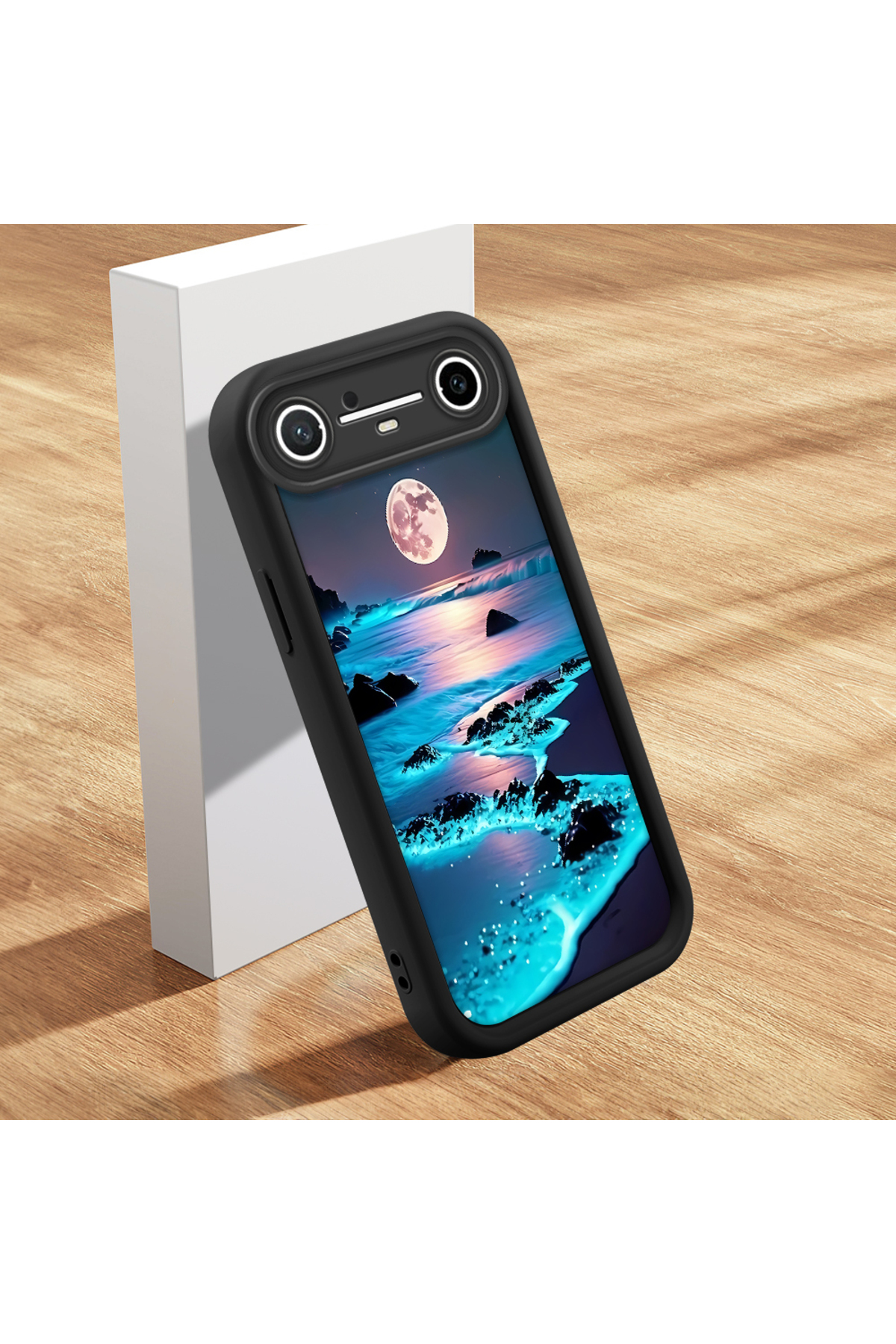 Tecno Spark Slim 5G Compatible Landscape Black Pattern camera protective case Silicone Couple Phone Case