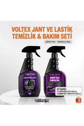 VOLTEX Lastik Parlatıcı Sprey ve Demir Tozu Temizleyici Set
