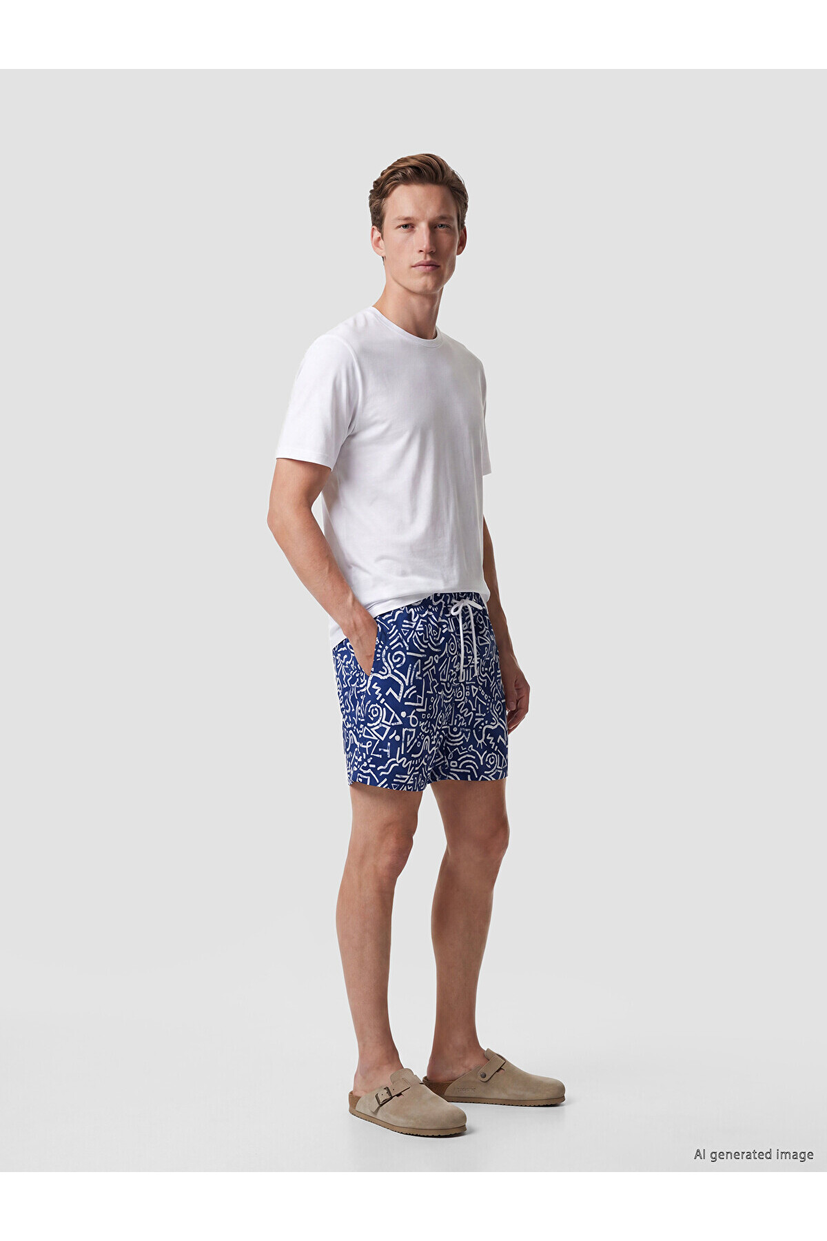 Navy Blue Printed