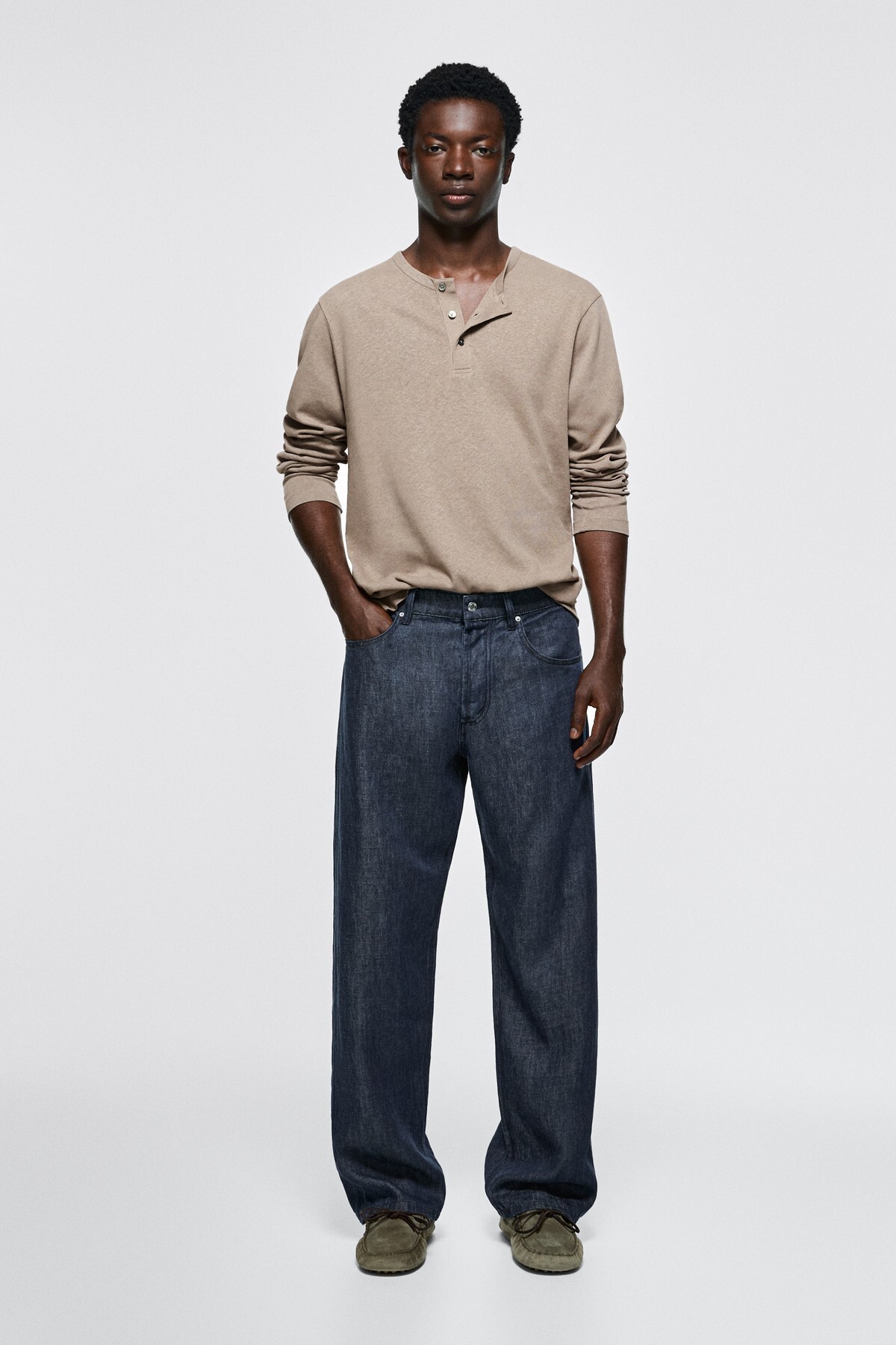 %100 Keten Wide Fit Jean