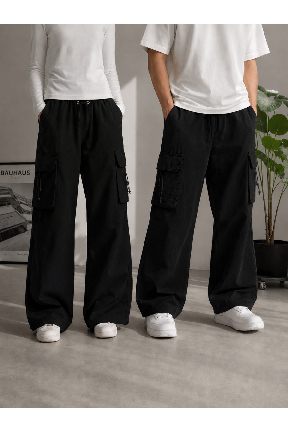 Blackout Wide Leg Kargo Pantolon — مشکی GRW-OBS-302 — تصویر 4 از 5