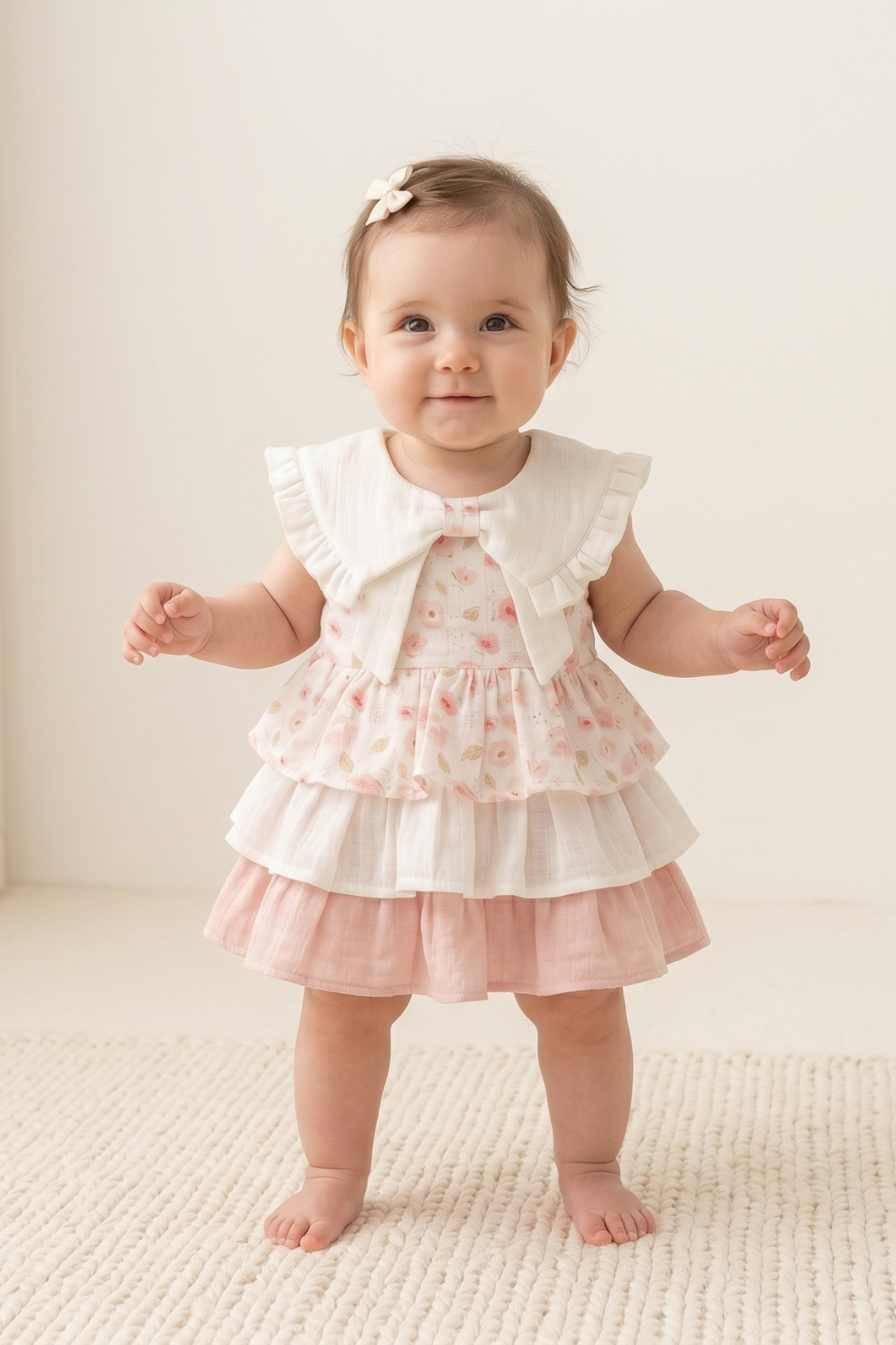 Bebezade Summer Baby Girl Floral, Ruffle Dress