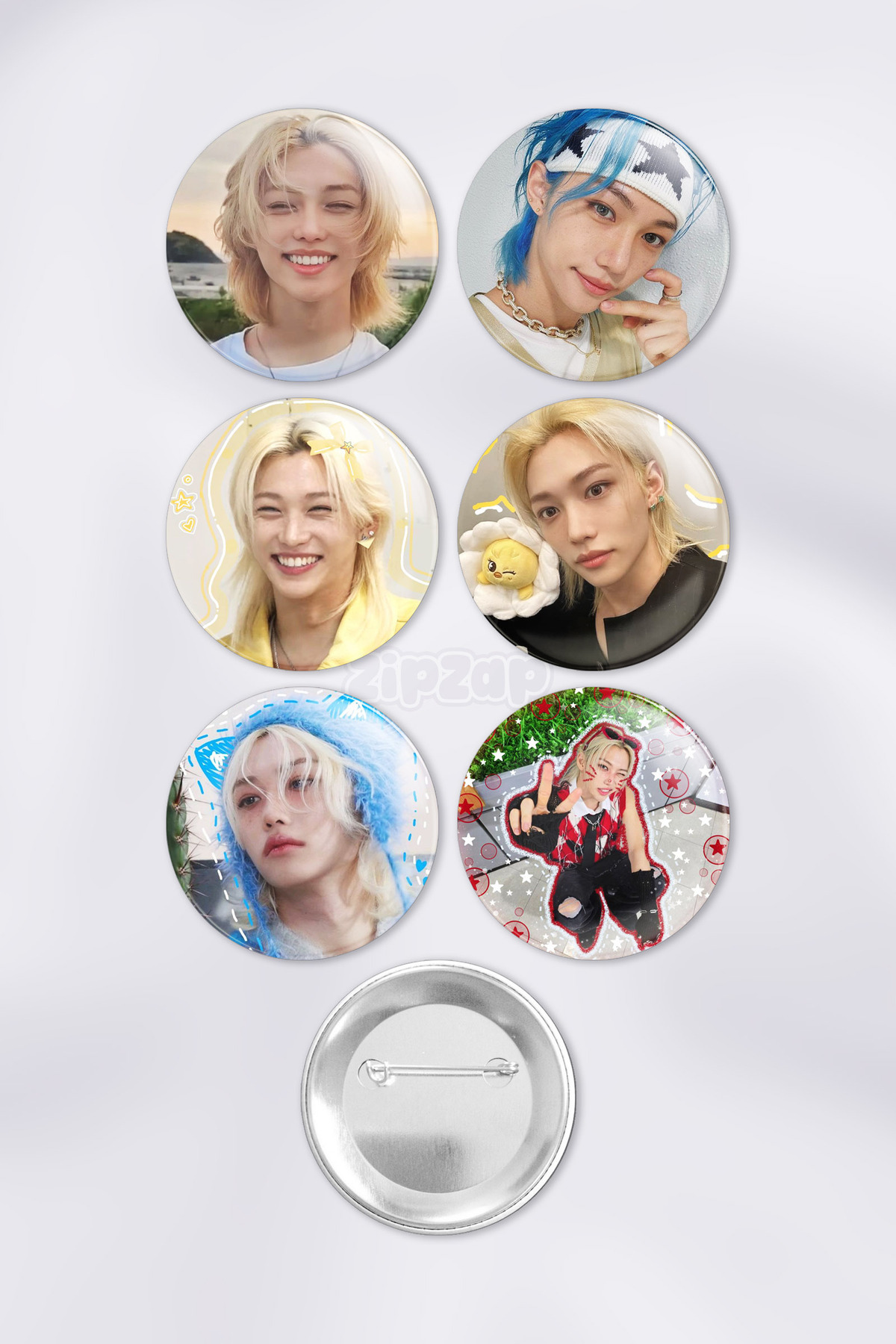 ZipZap Felix Stray Kids KPOP Çanta Süsü Rozet İğneli Buton Rozet