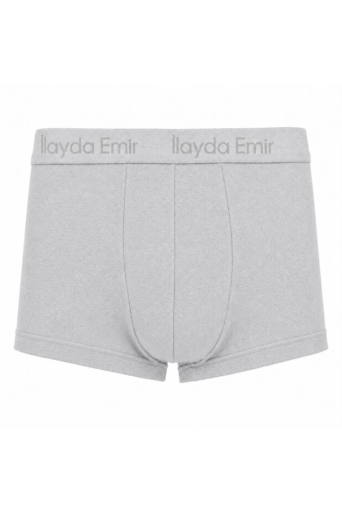 ilayda emir Erkek Boxer Pamuklu Likralı Esnek Bel Lastikli Füme Boxer Külot