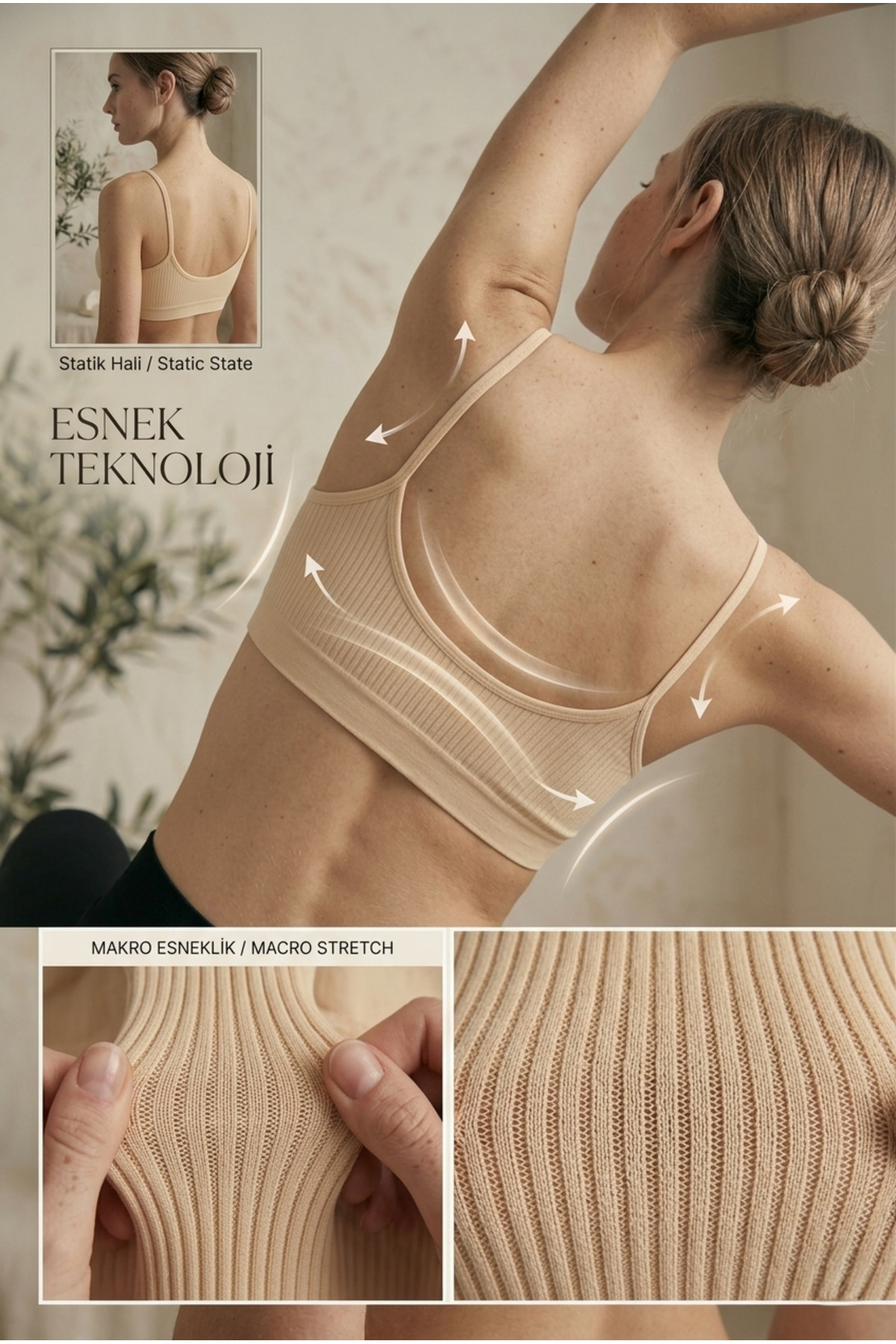 underwear bodyway 3’lü Çıkarılabilir Pedli Fitilli İp Askılı Bralet Büstiyer Crop Atlet görsel 6