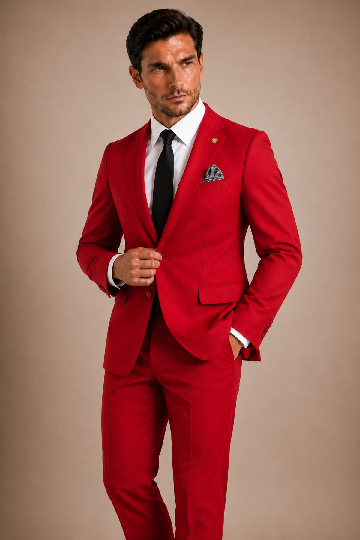 The Tailor Classics Erkek Klasik Takım Elbise - Erkek Pantolon Ceket - Dikiş Detaylı Çift Yırtmaçlı Takım Elbise görsel 7