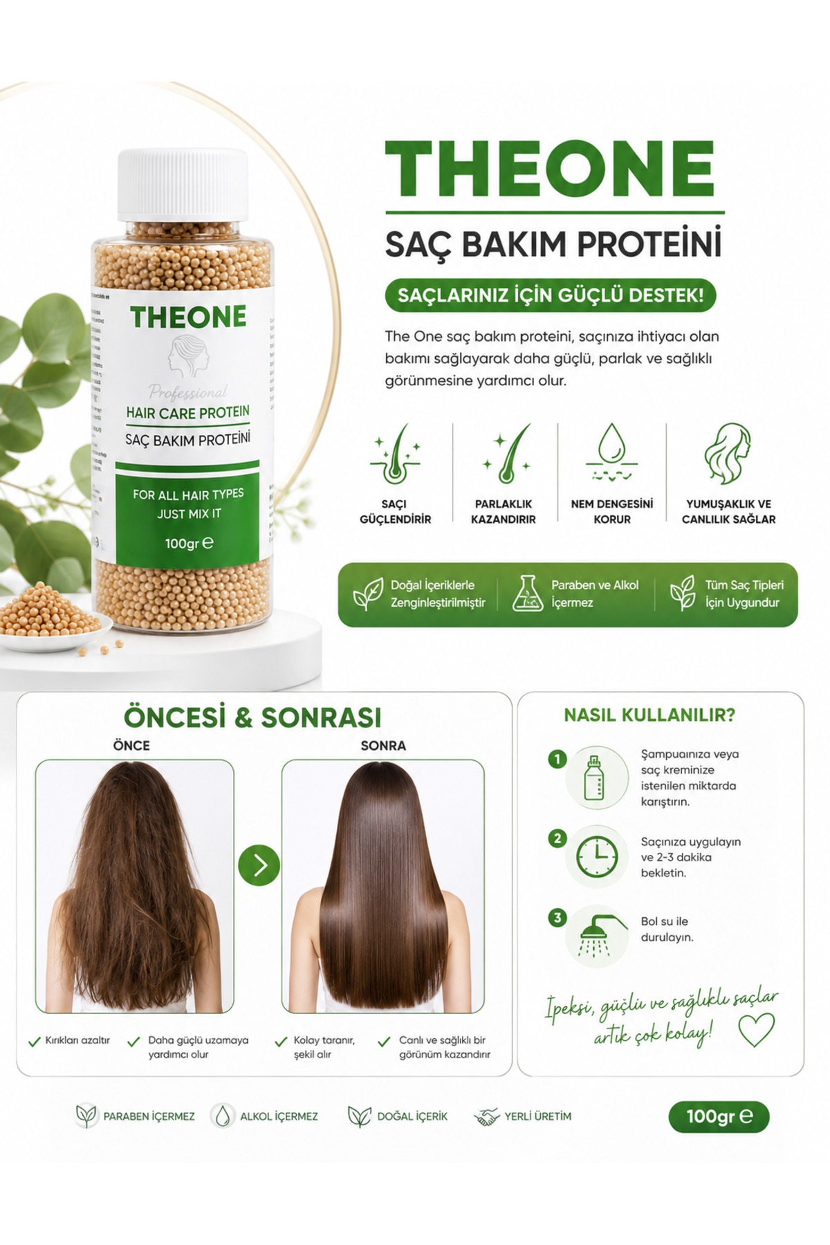 theone11 THEONE Saç Bakım Proteini 100 gr — the0123