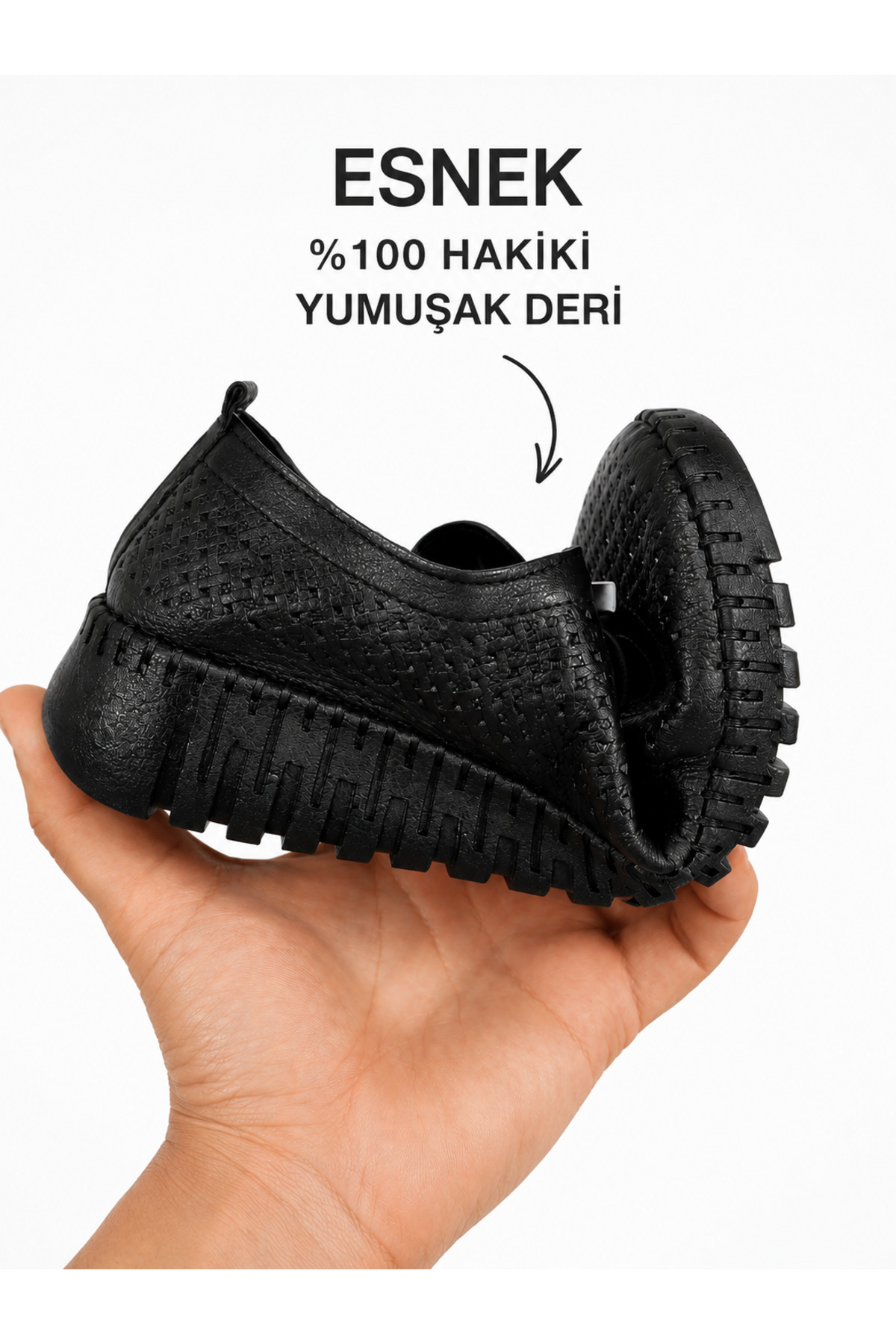 Cooka Shoes Kadın Siyah Hakiki Deri Anne Ayakkabısı Ortopedik Günlük Yürüyüş Ayakkabısı