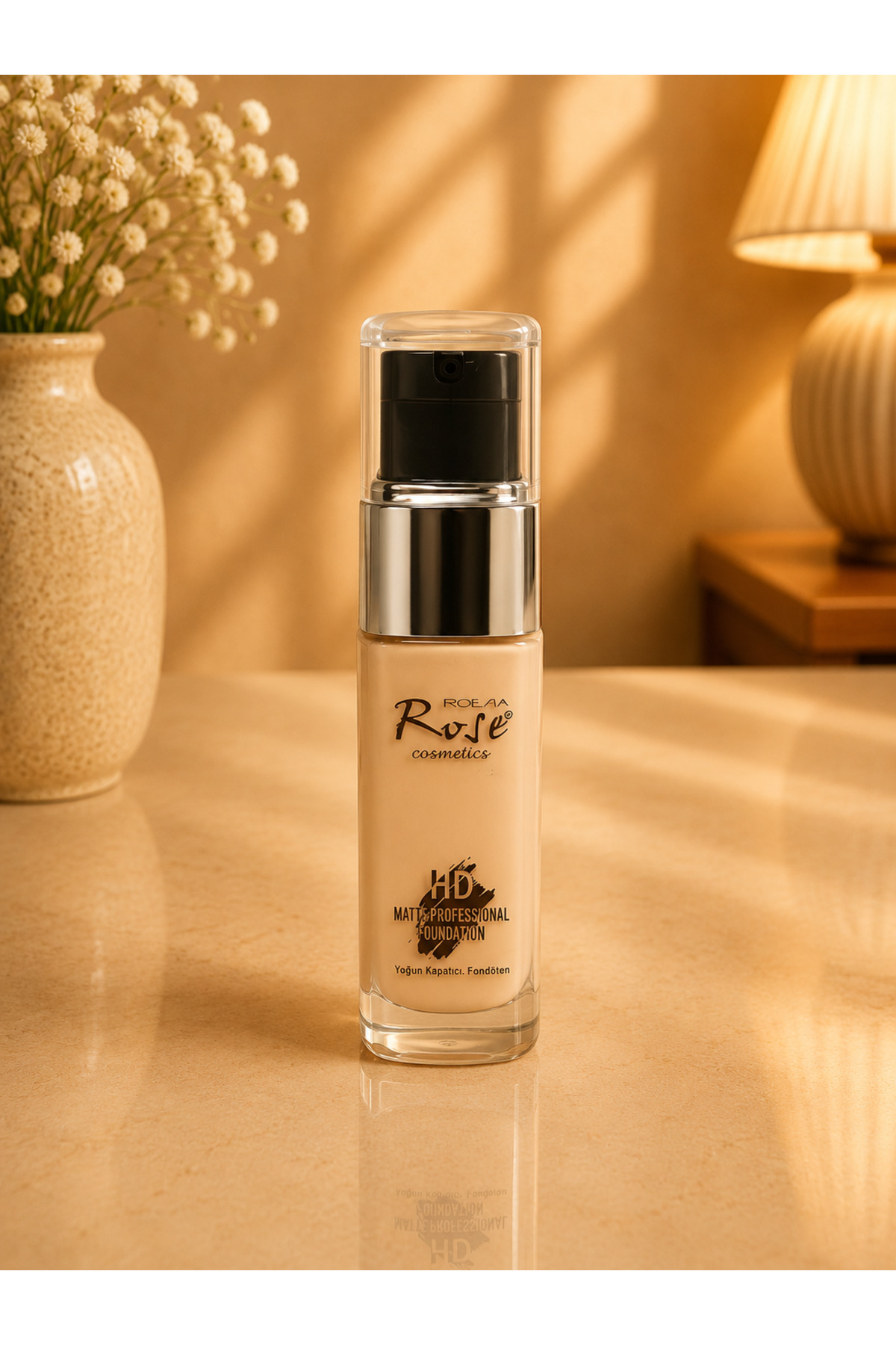 Roesıa Rose Cosmetics Rose Cosmetics HD Matte Professional Foundation Yoğun Kapatıcı Fondöten