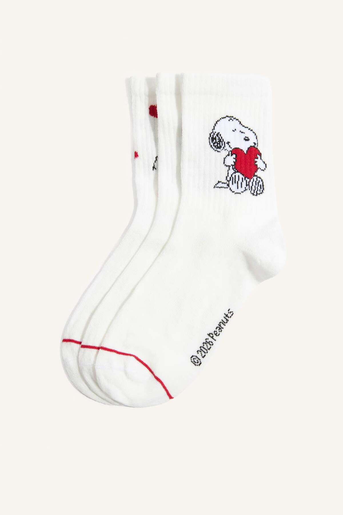 DeFacto Kadın Snoopy Lisanslı 3'lü Pamuklu Uzun Karma Çorap H4950AXNS