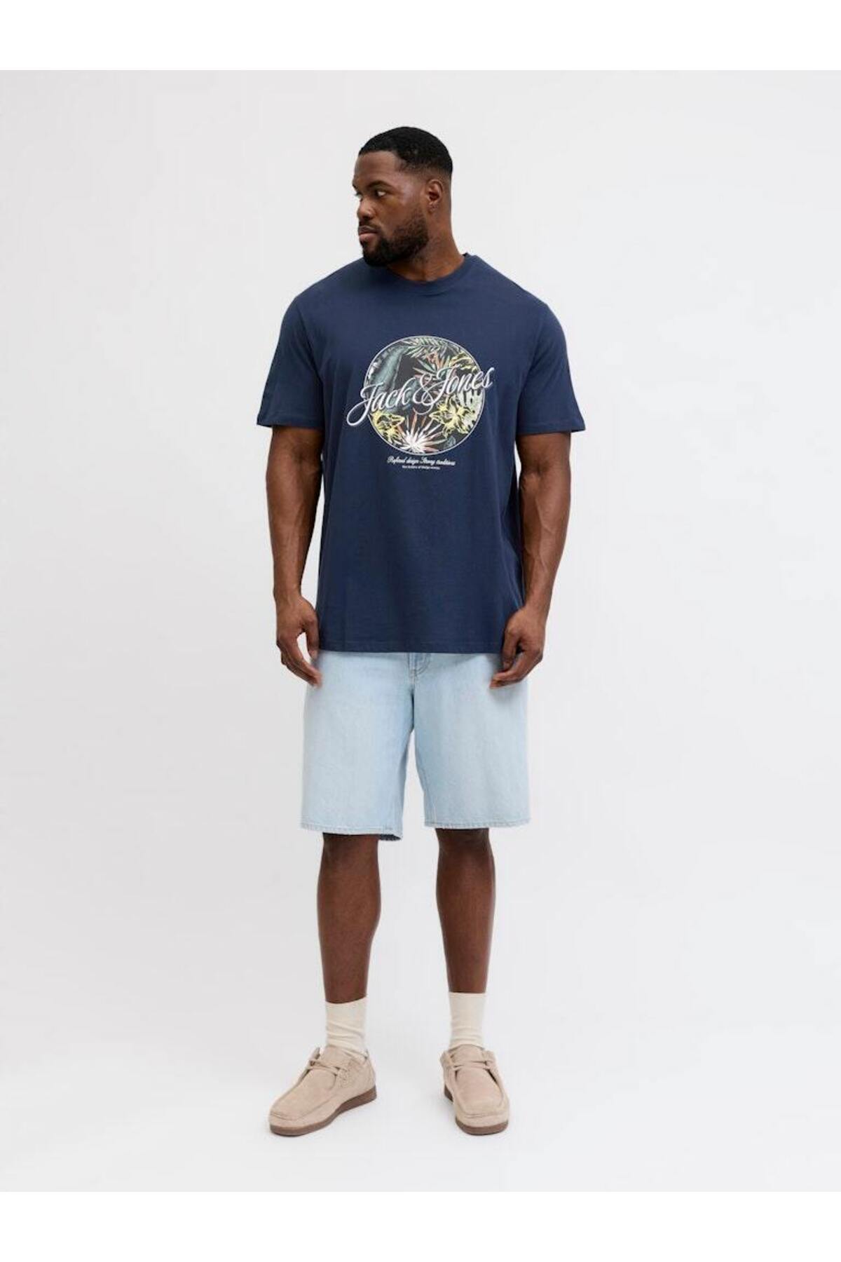 Jack & Jones JACK JONES Baskılı Büyük Beden Tişört 12295982 görsel 2