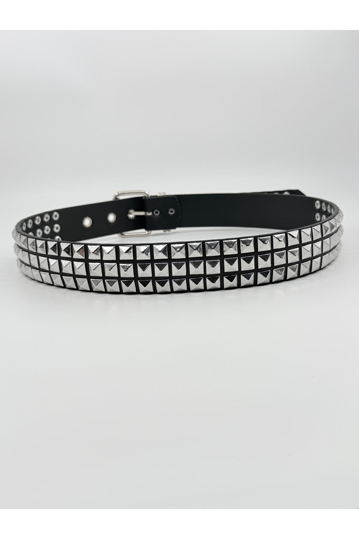 Aksabeltchokers 4.cm full piramitli metalci punk gotik tarzı kemer